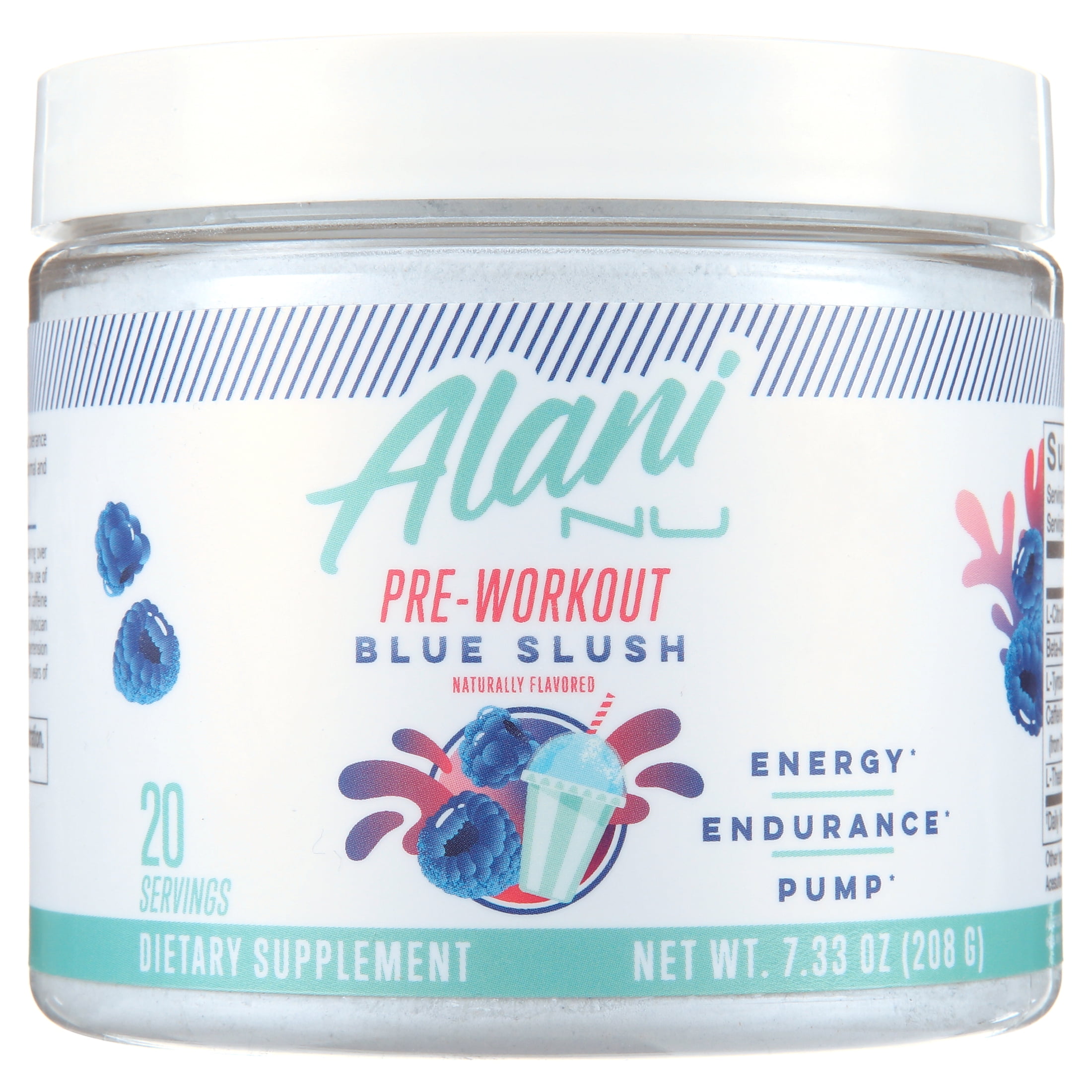Alani Nu Pre-Workout Powder, Energy & Endurance Supplement, Blue Slush (Blue, 20 Servings) 0efv0