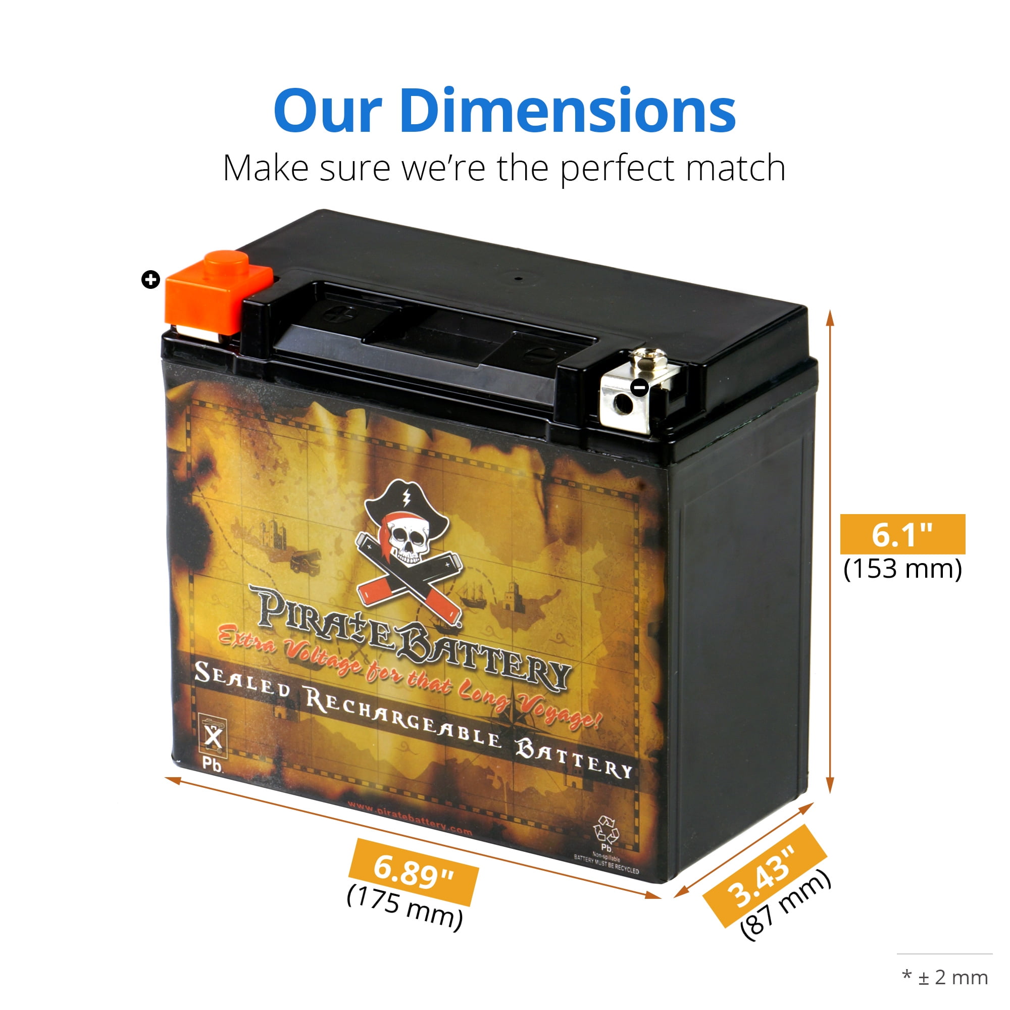 Pirate Battery YTX20-BS Motorcycle Battery for Harley-Davidson Sportster (12V, 18Ah, 270 CCA) 24dhl