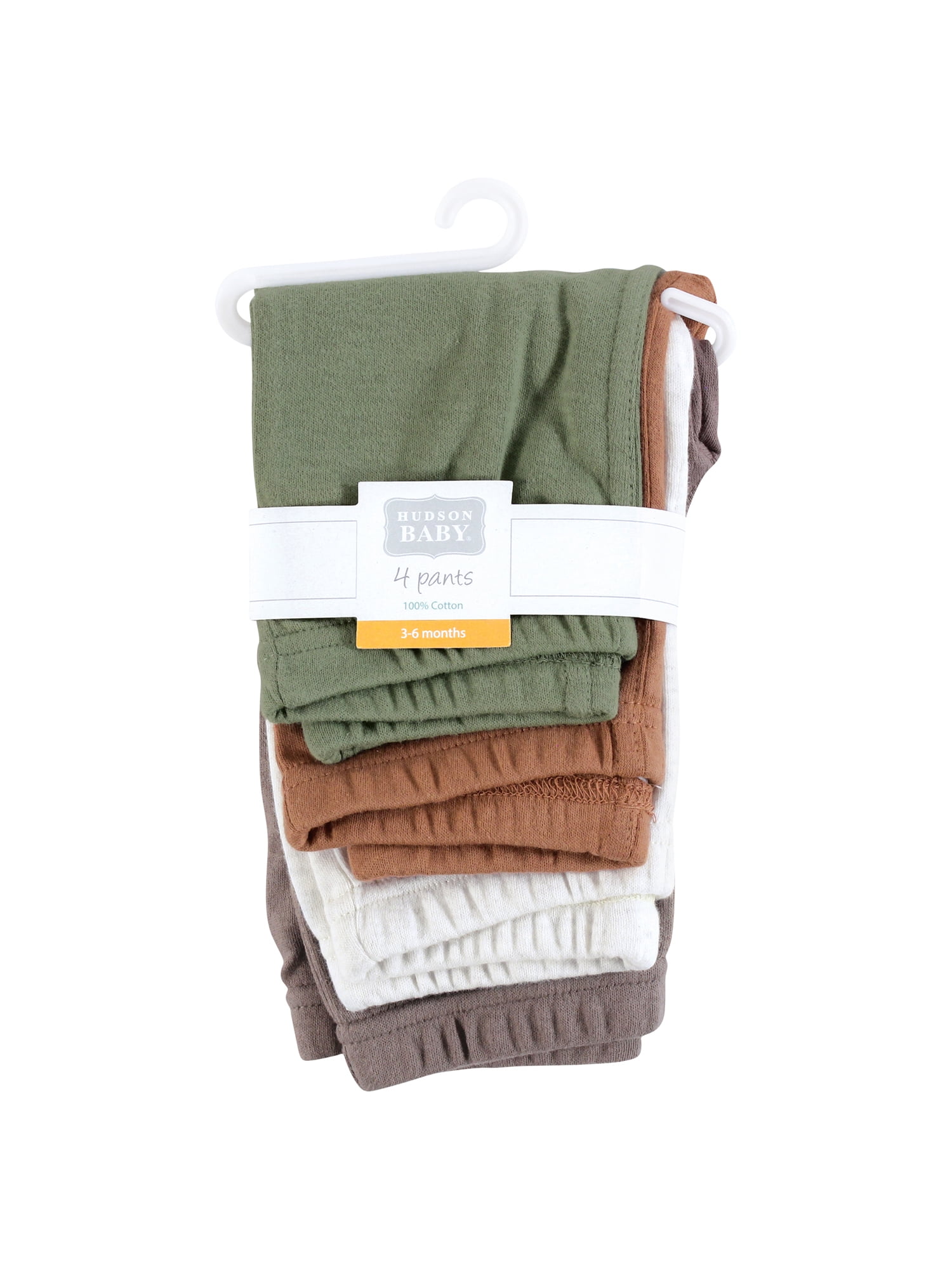 Hudson Baby Tapered Ankle Pants, Soft Cotton Everyday Wear (Brown, 4-Pack) 57qyz