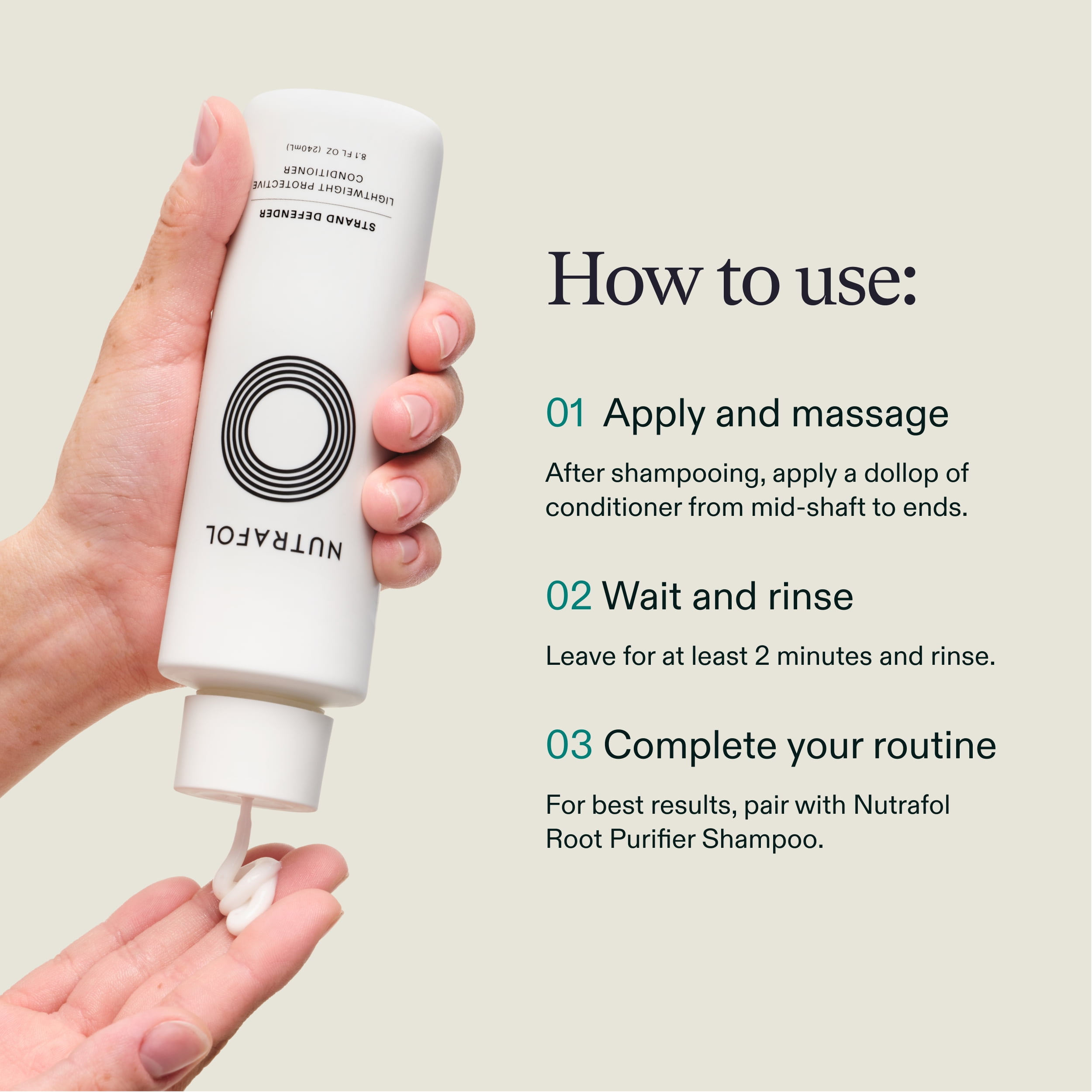 Nutrafol Strand Defender Conditioner for Thinning Hair, Moisturizing and Strengthening (8.1 fl oz) 8x5u3
