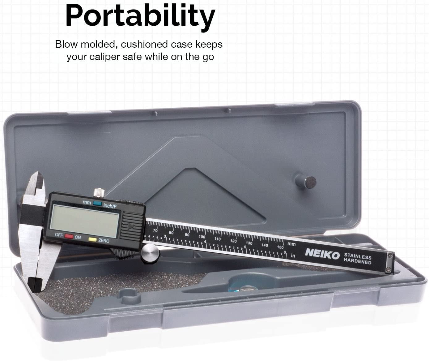 Neiko 01407A Electronic Digital Caliper Measuring Tool, Stainless Steel Construction with Large LCD Screen (Black, 6 in) nvdcw