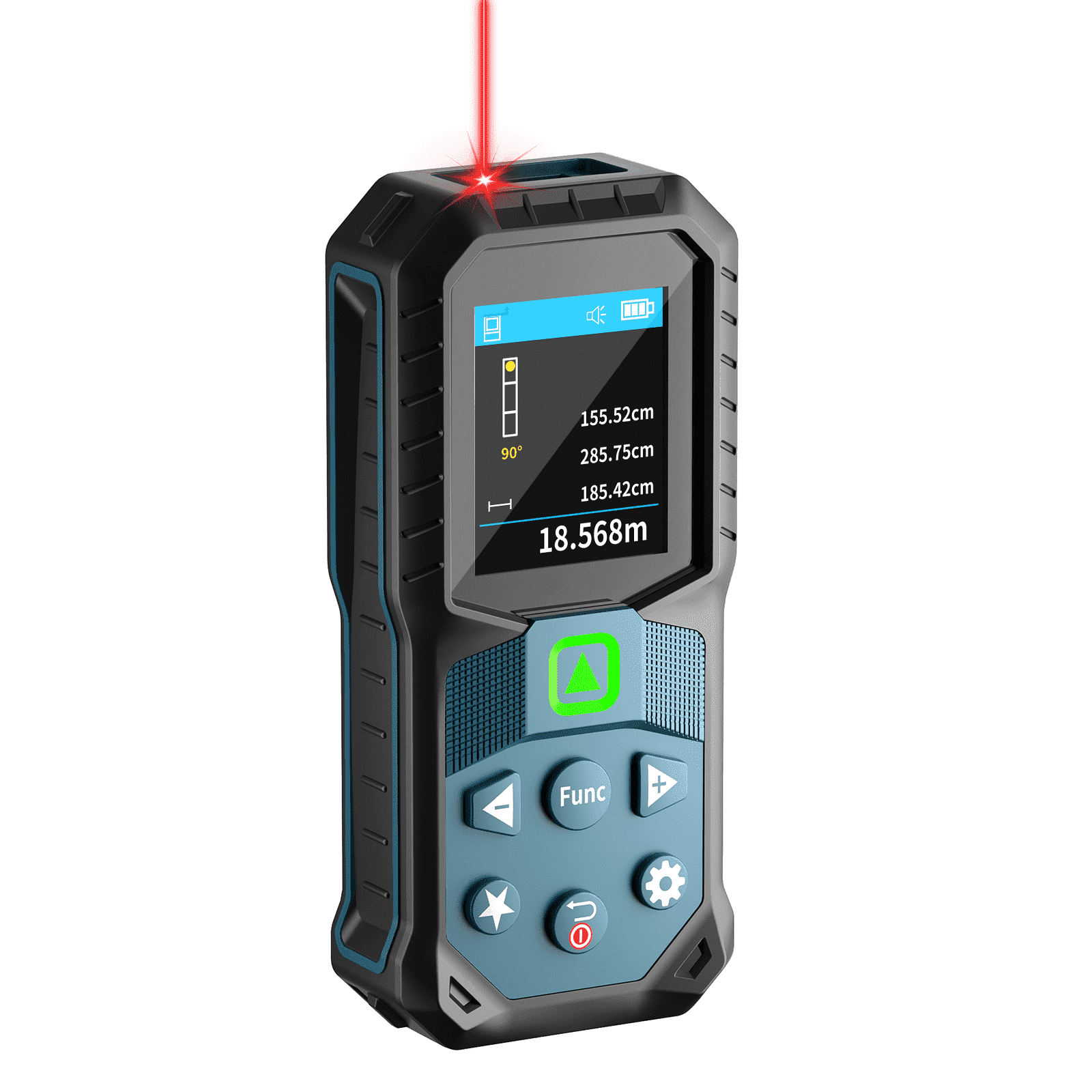 VERVEWAVE Laser Distance Measure, Digital Laser Tape Tool with Auto Area and Volume Calculation, High Accuracy Backlit LCD (Blue, 262 ft) f05su