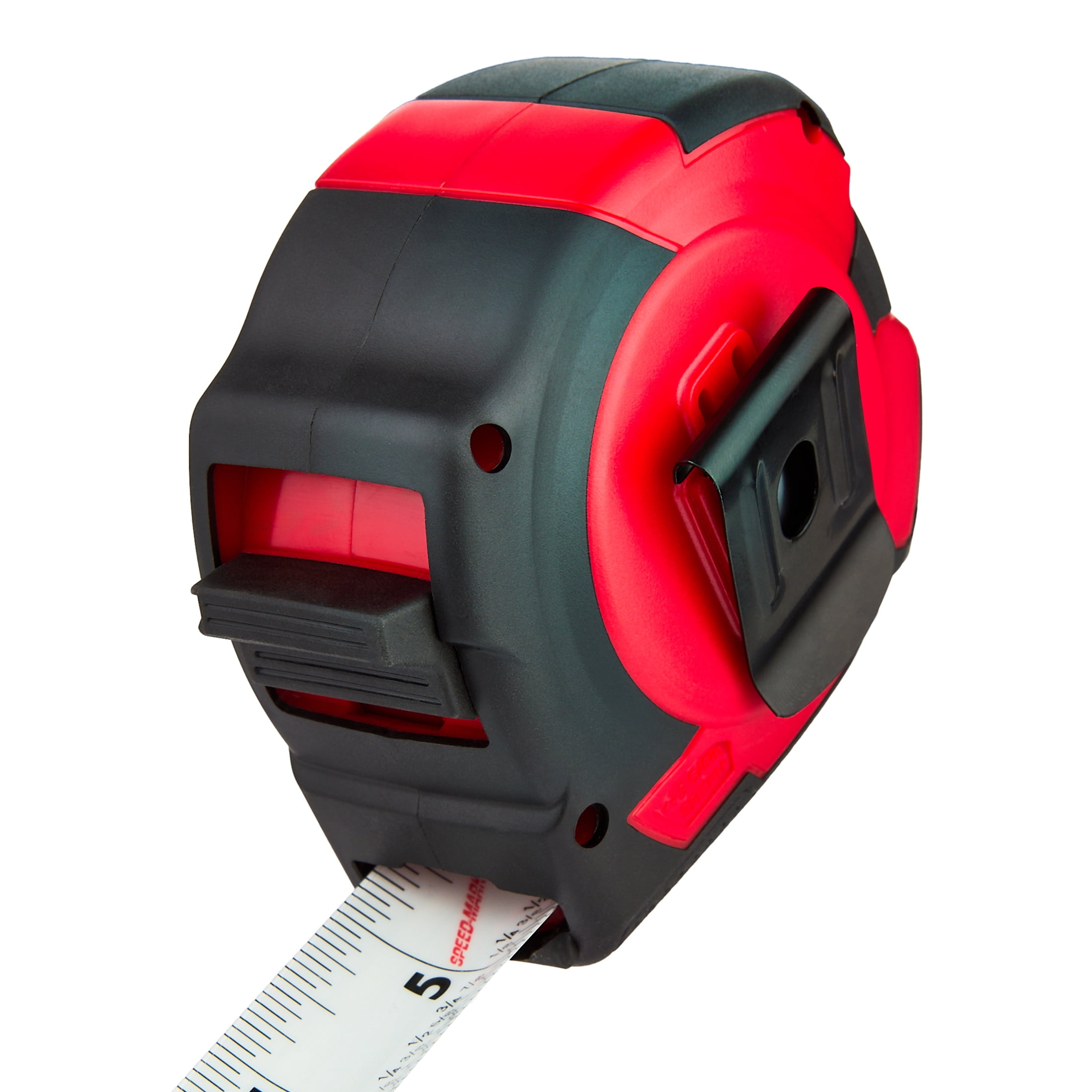 Hyper Tough Magnetic Tape Measure, Heavy-Duty Retractable Blade with Locking Mechanism (Red, 35 ft) wljo0
