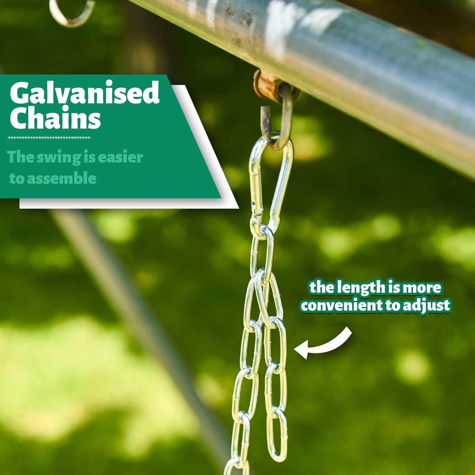 Celawork Heavy Duty Swing Seat, Outdoor EVA Soft Board U-Swing with Adjustable Metal Chains (Green, 660 lbs Capacity) vthw4