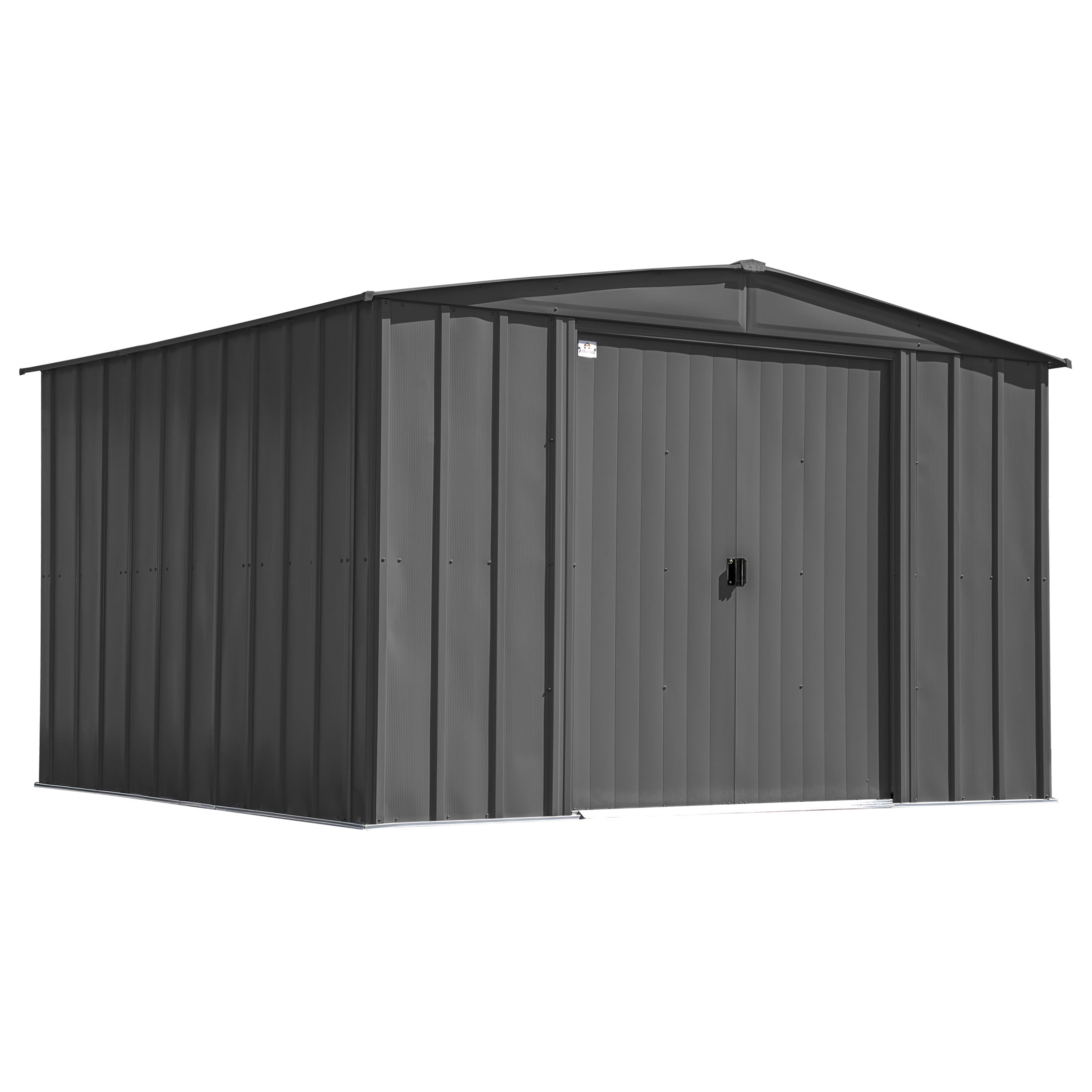 Arrow Classic Steel Storage Shed, Weather-Resistant Outdoor Garden Utility Building (Charcoal, 10 ft x 12 ft x 6 ft) j9pvw