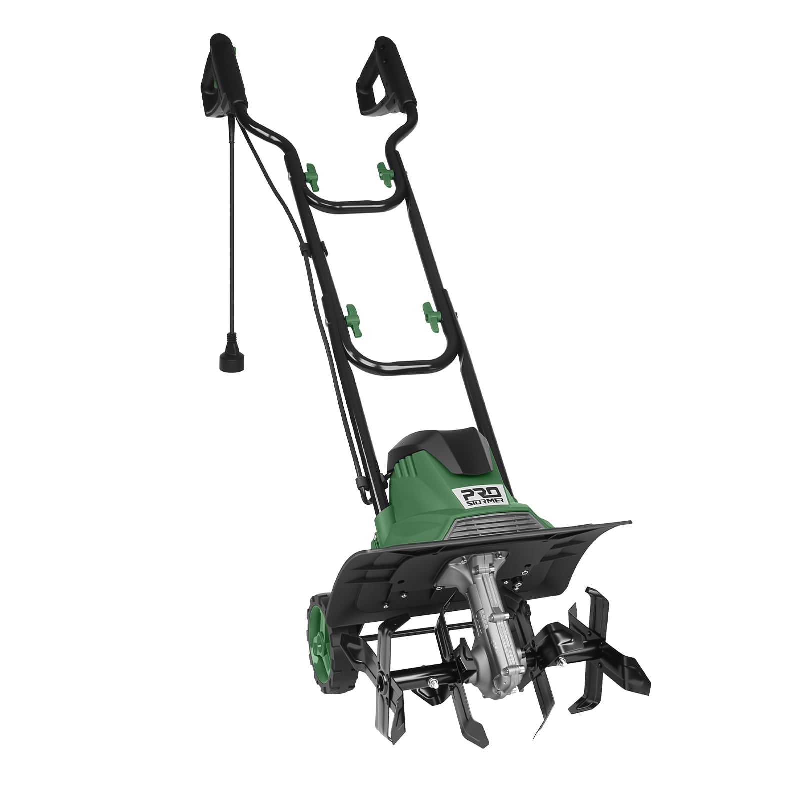 Prostormer Electric Garden Tiller, 10 Amp Rotary Cultivator with Foldable Handle and Adjustable Wheels (14 in) 4r0e6