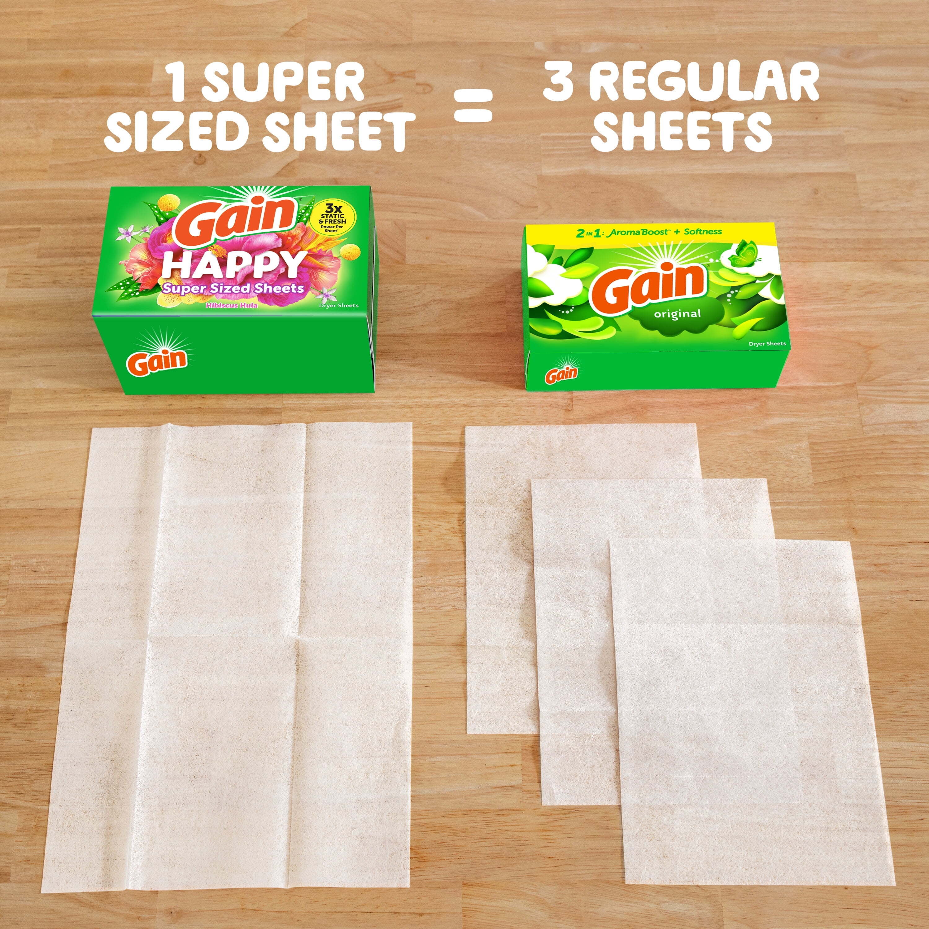Gain Dryer Sheets, Hibiscus Hula Scent, Static-Fighting Fabric Softener (60 Count) qk4vi