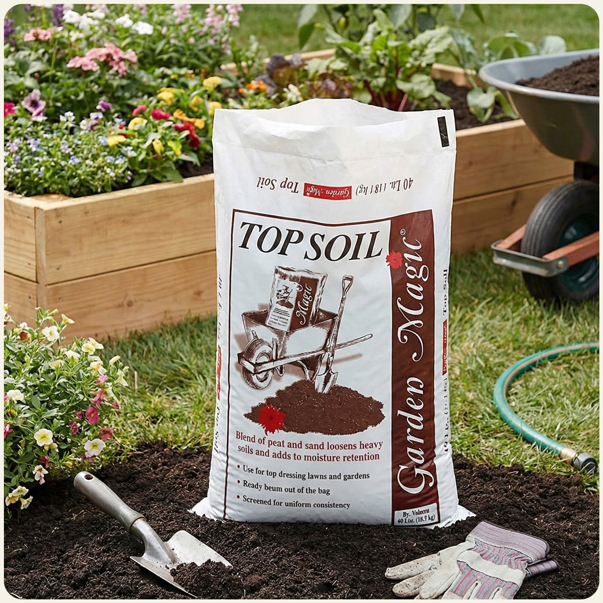 Michigan Peat Garden Magic Organic Planting Potting Soil (Dark Brown, 320 lb) fh75h