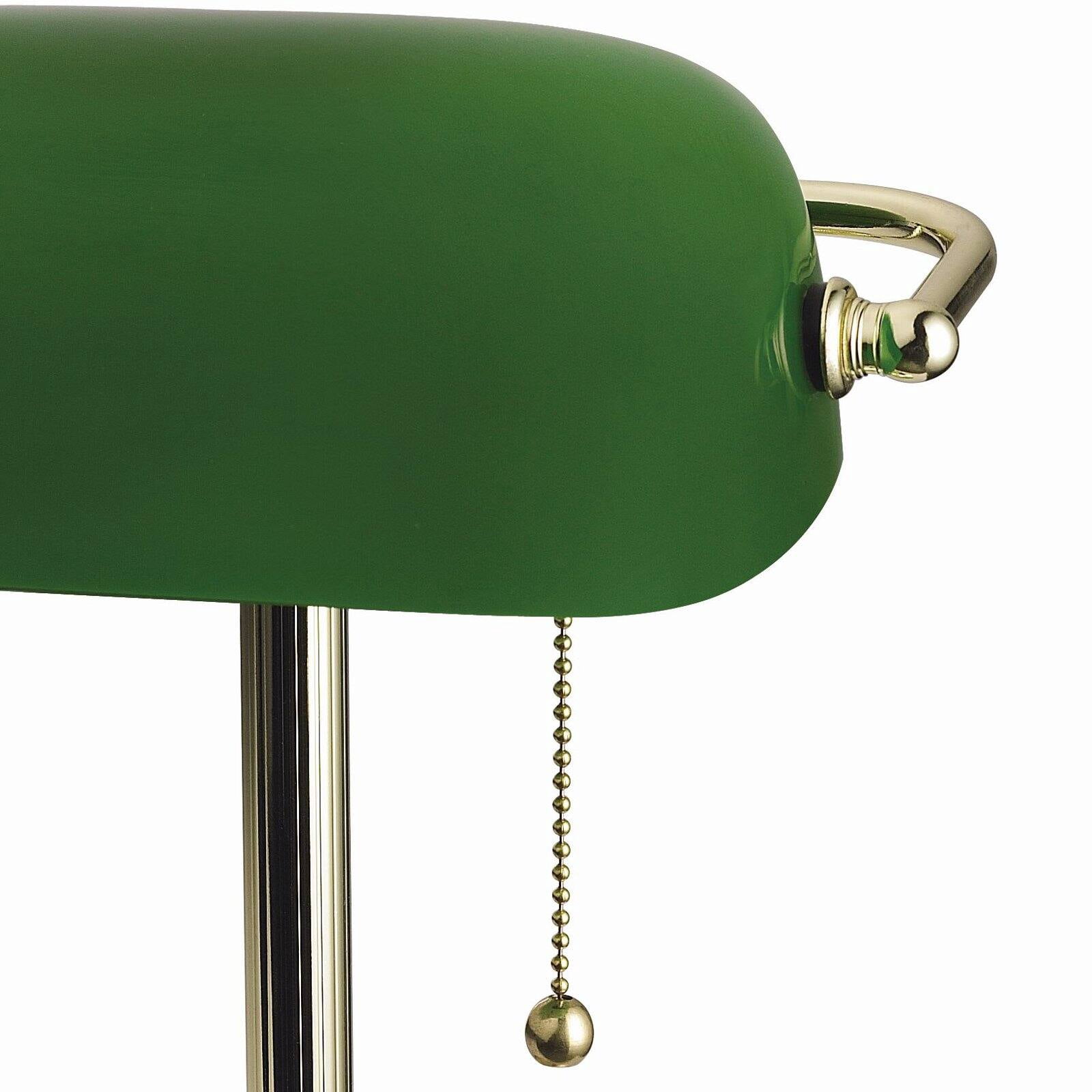 Catalina Traditional Banker's Desk Lamp, Vintage Style with Pull Chain Switch (Green, 13.5 in) w28yb