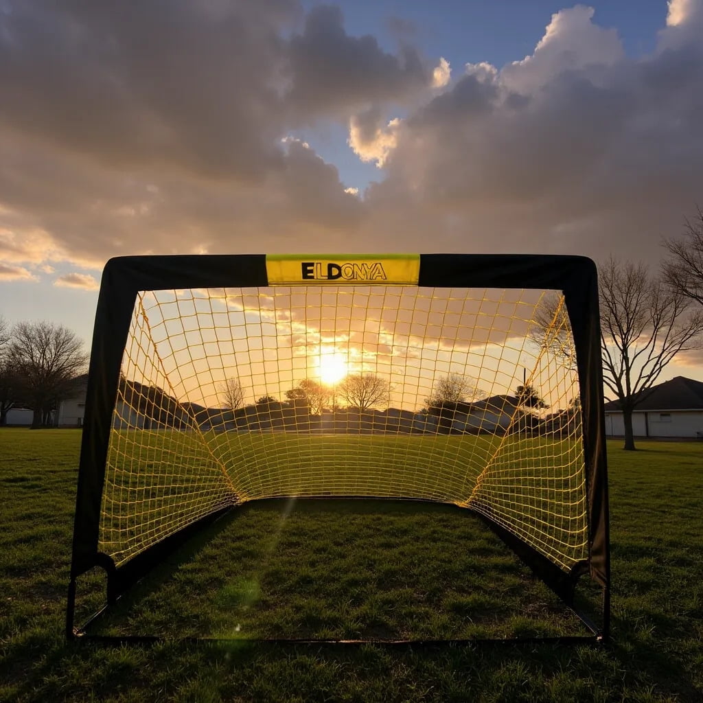 ELDONYA Kids Soccer Goals Set of 2, Portable Pop-Up Training Nets for Backyard and Indoor Practice (Black, 4 ft x 3 ft) h8ds3