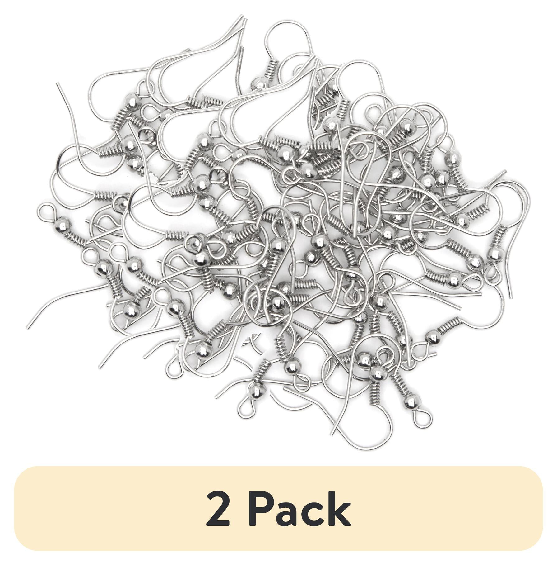 Cousin Metal Fishhook Earwires for Jewelry Making, Durable Craft Findings (Silver, 136 Pieces) 0p4yt