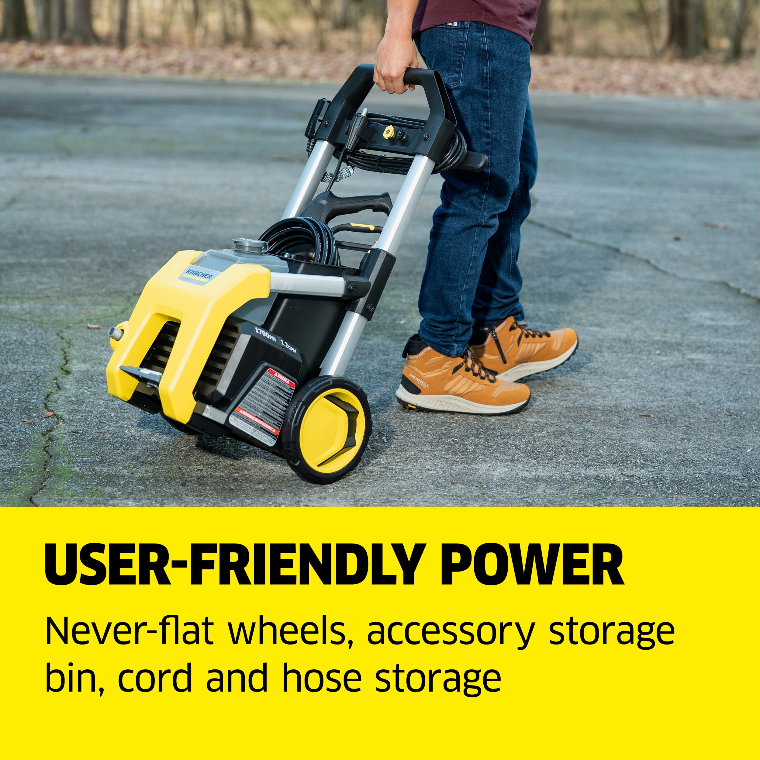 Karcher K1700 Electric Pressure Washer with Detergent Tank and 3 Spray Nozzles (1700 PSI, 1.2 GPM) tm7ar