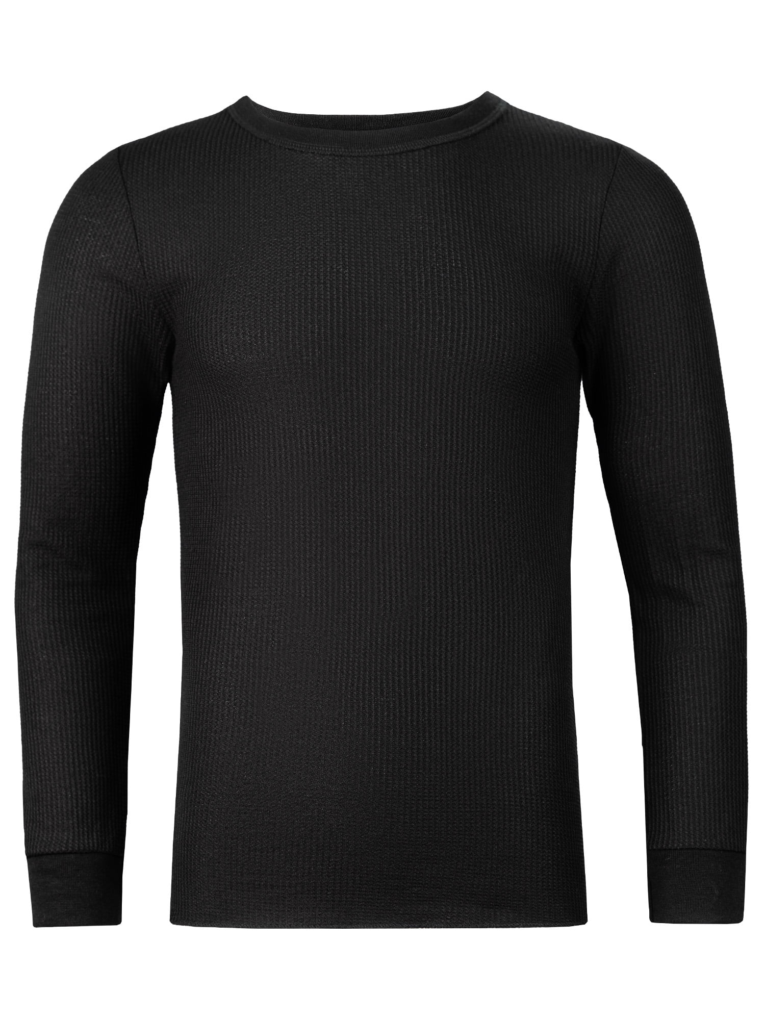 Fruit of the Loom Men's Thermal Waffle Crew Top (Black, 3-Pack) 0i5jn
