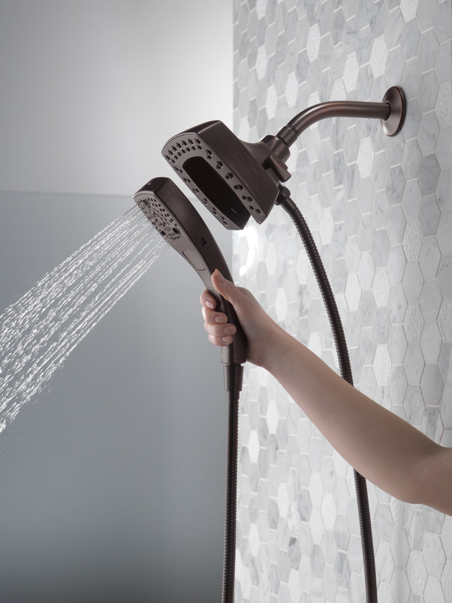 Delta Faucet In2ition 5-Setting Two-in-One Shower Head and Hand Shower (Venetian Bronze) 7je15