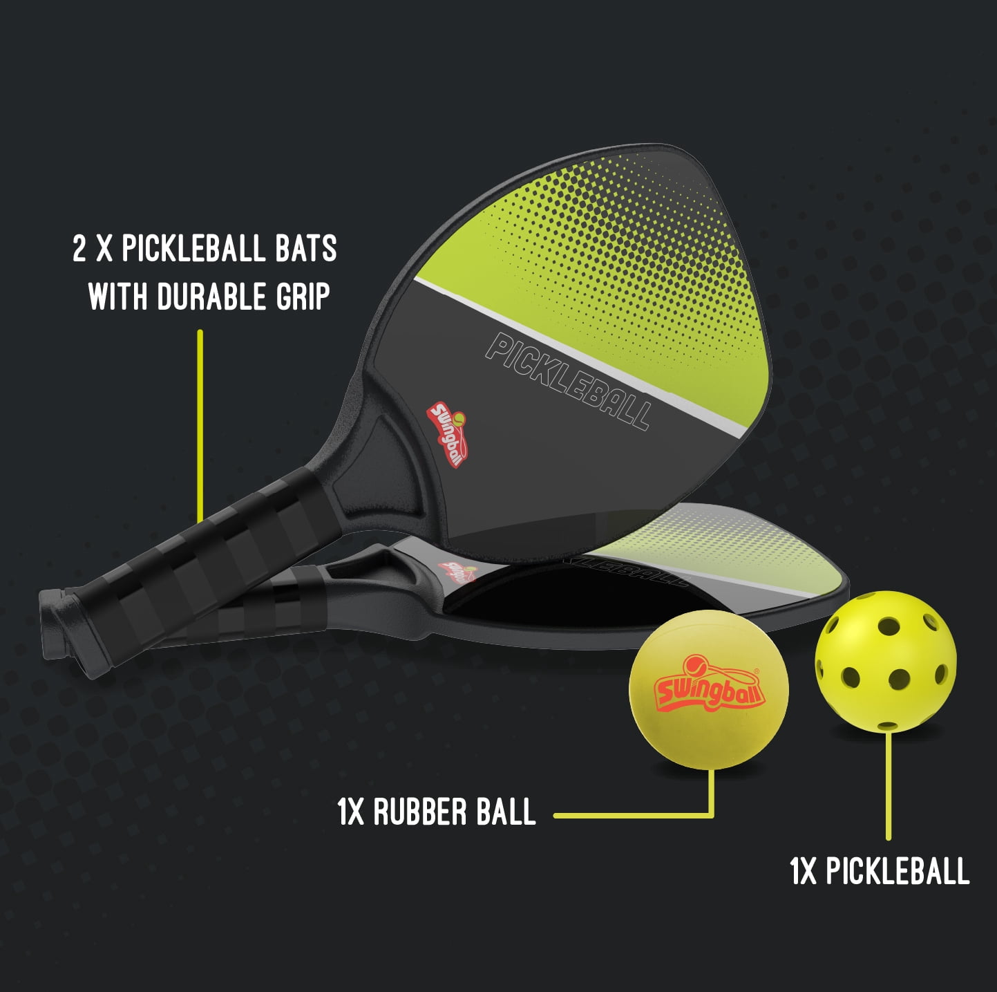 Mookie Toys Swingball Pickleball All Surface Portable Game Set (Blue and Yellow, 1 Set) v54tq