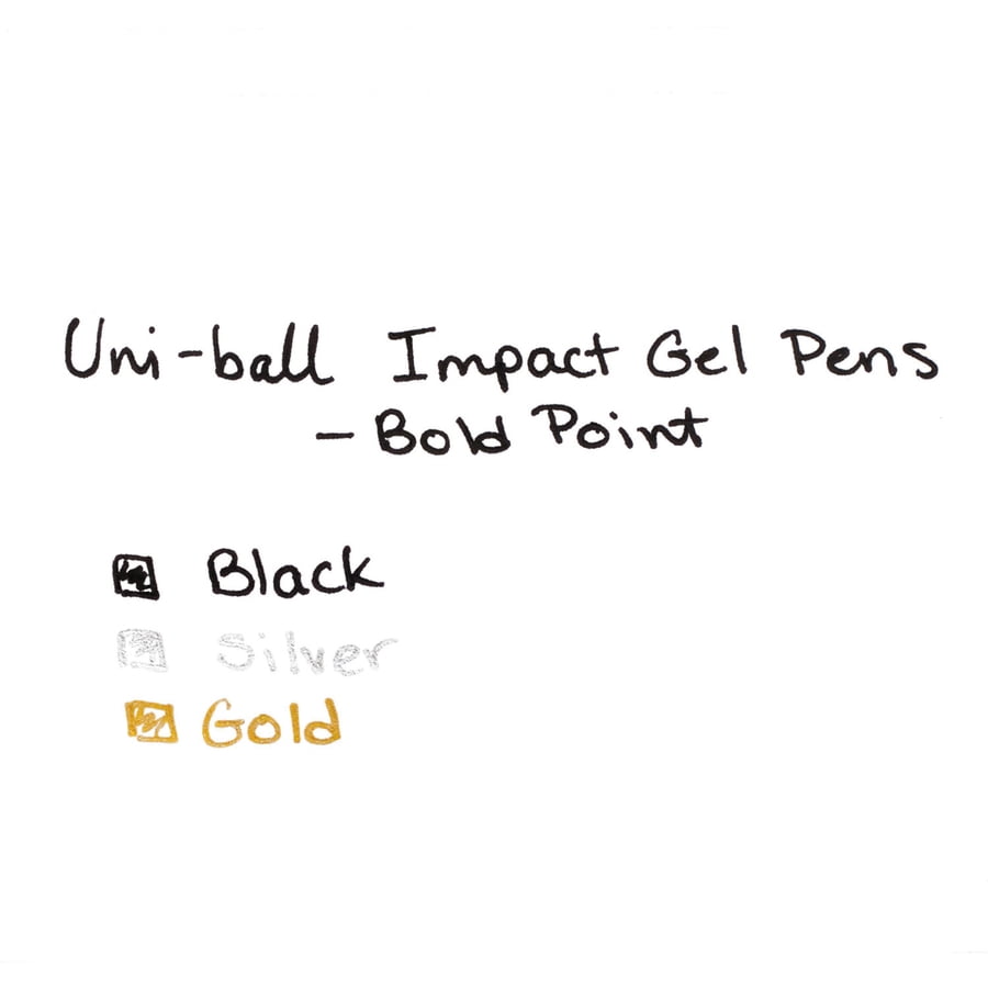 Uni-ball 207 Impact Gel Pens, Bold Point, Quick-Drying Ink (Black, 12 Pack) wpl0o