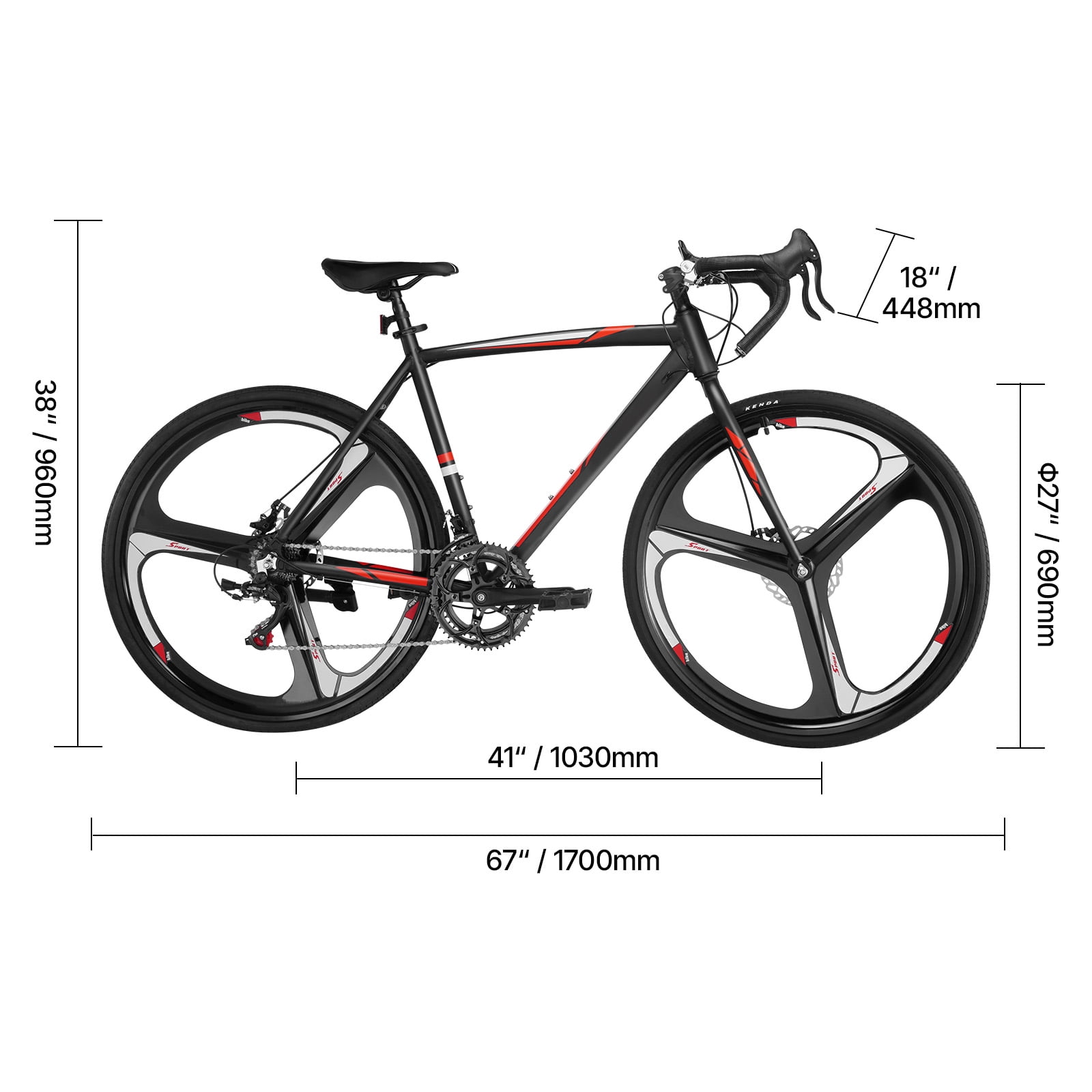 KFFKFF Road Bike, 14-Speed Aluminum Frame Urban Commuter Bicycle with Carbon Steel Fork (700C x 28C) rp5ru