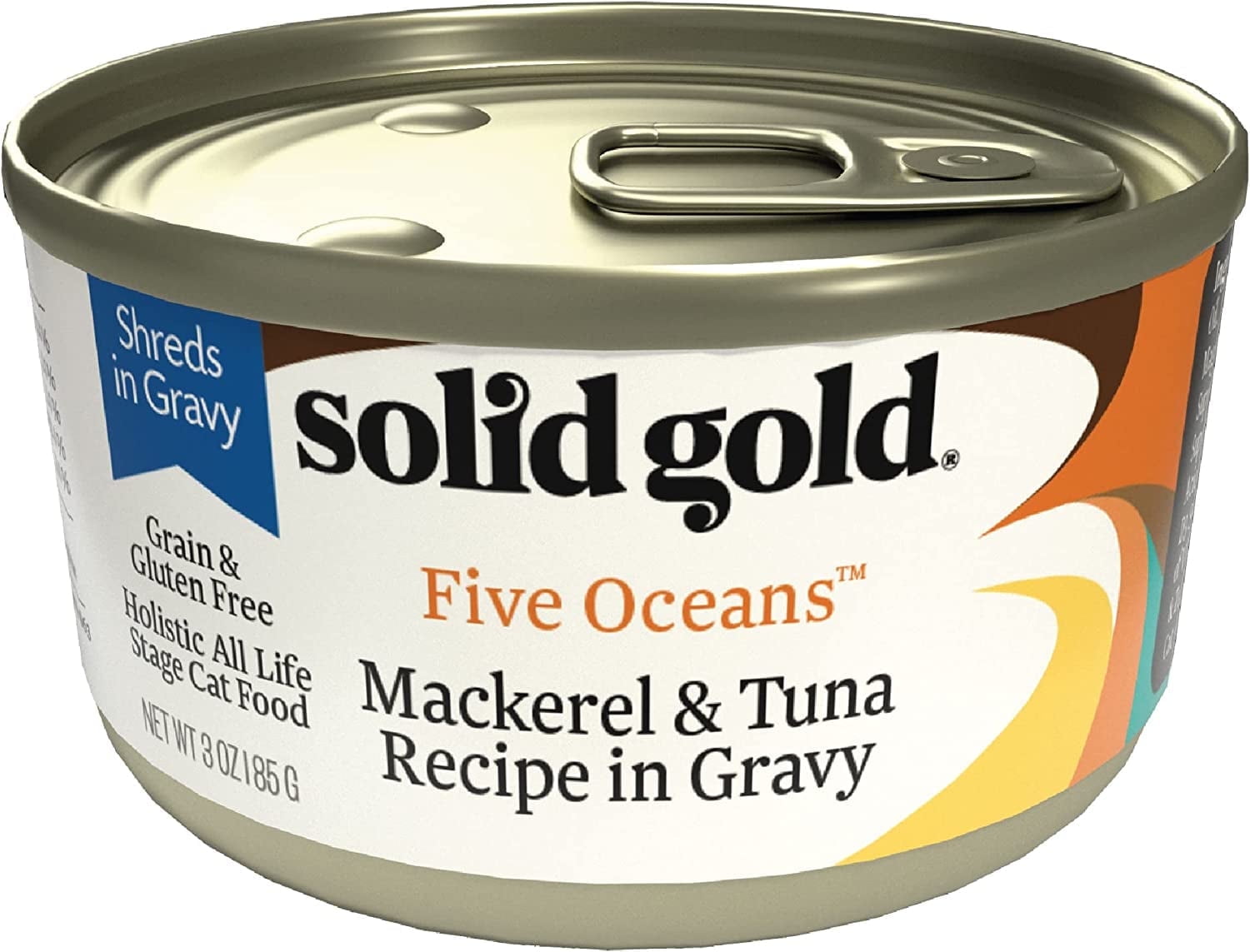Solid Gold Five Oceans Mackerel & Tuna Shreds in Gravy Wet Cat Food (3 oz) diemi