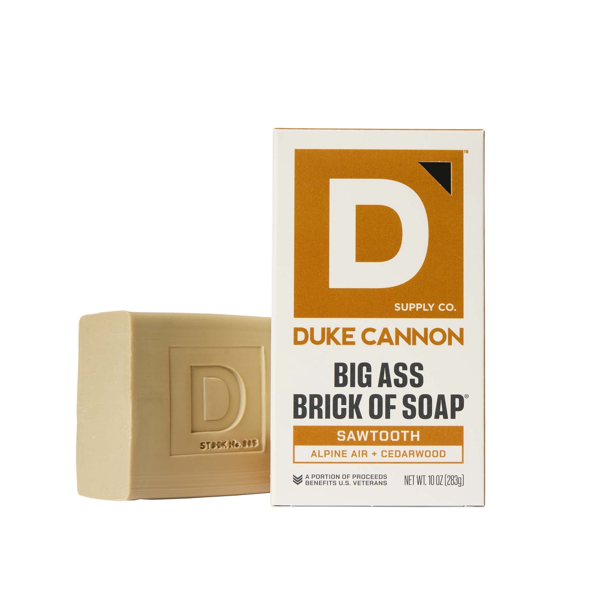 Duke Cannon Big Ass Brick of Soap for Men, Sawtooth Scent, Long-lasting Triple Milled Formula (10 oz) novxm