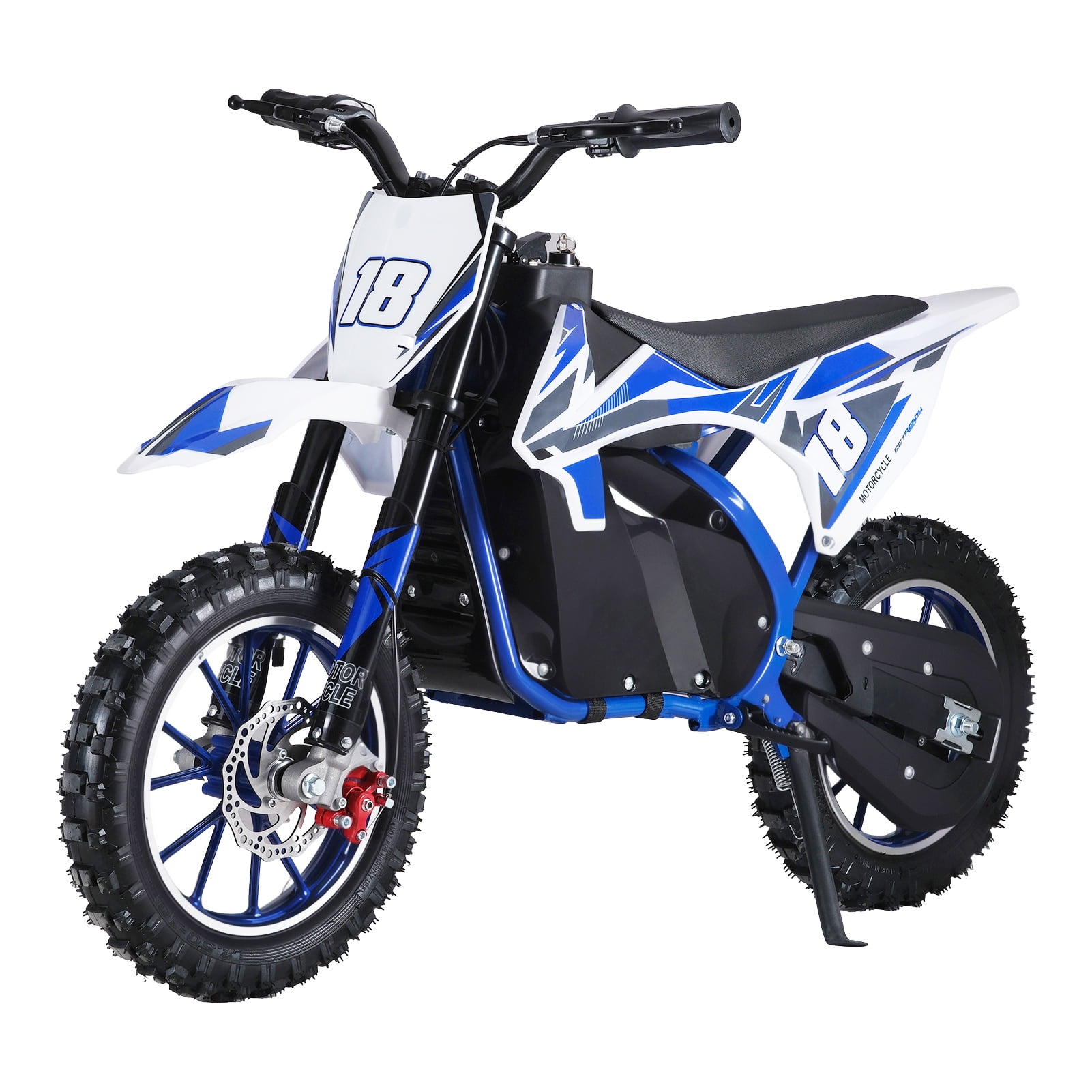 Fompes Electric Dirt Bike for Kids, 3-Speed Off-Road Motorcycle with 250W Motor (Blue, 10 in) ezdpb