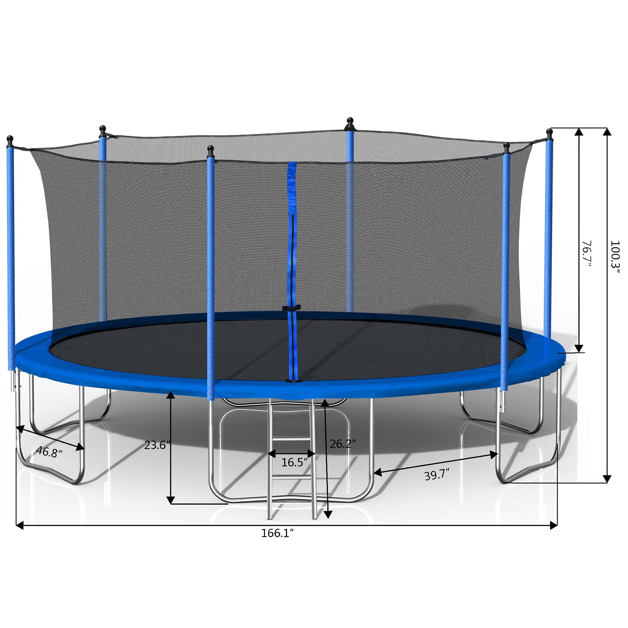 Sumdeal 14ft Outdoor Trampoline with Safety Enclosure and Ladder (Blue, 14 ft) ey7wa