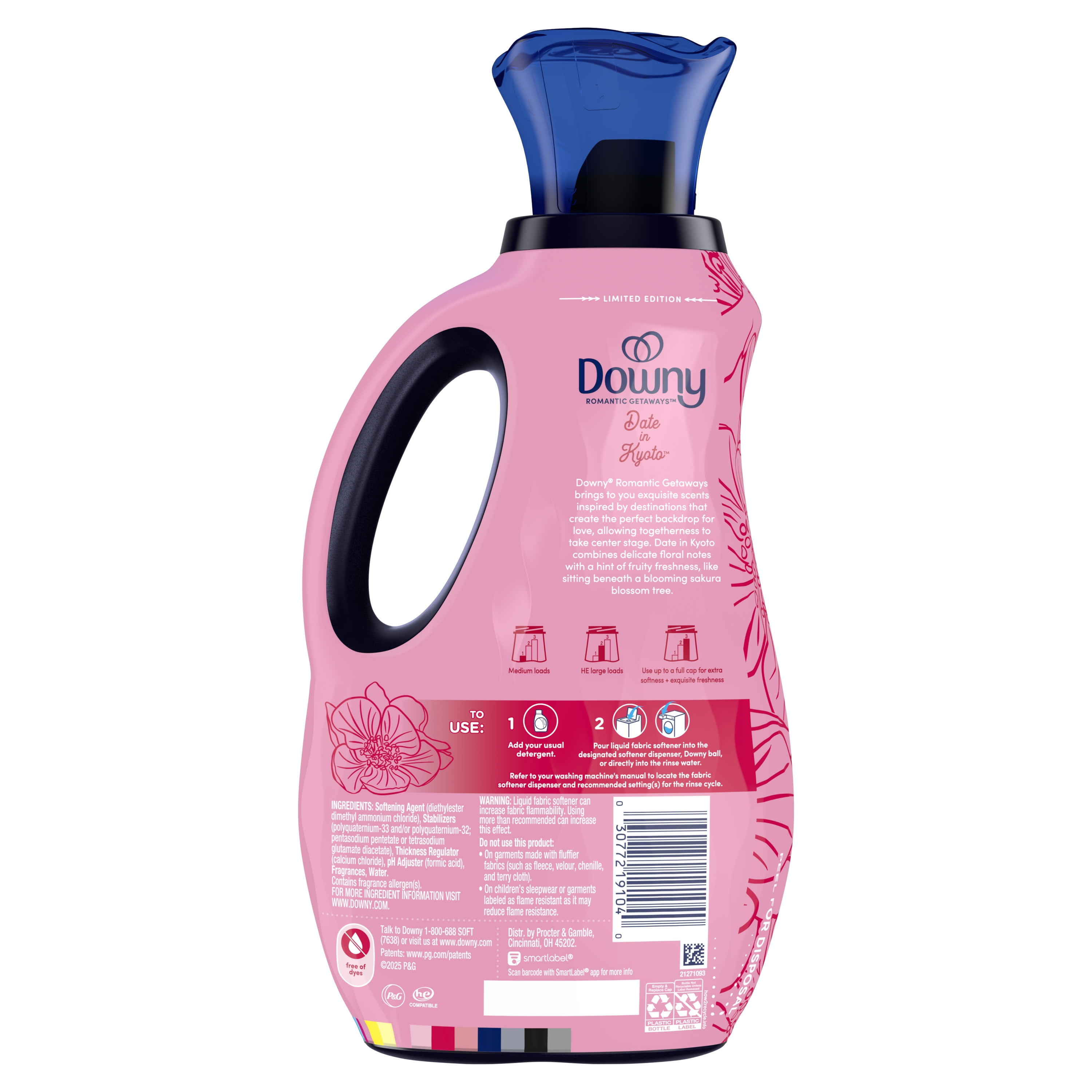 Downy Romantic Getaways Liquid Fabric Softener, Date in Kyoto Floral Scent (38 fl oz) rm0k8