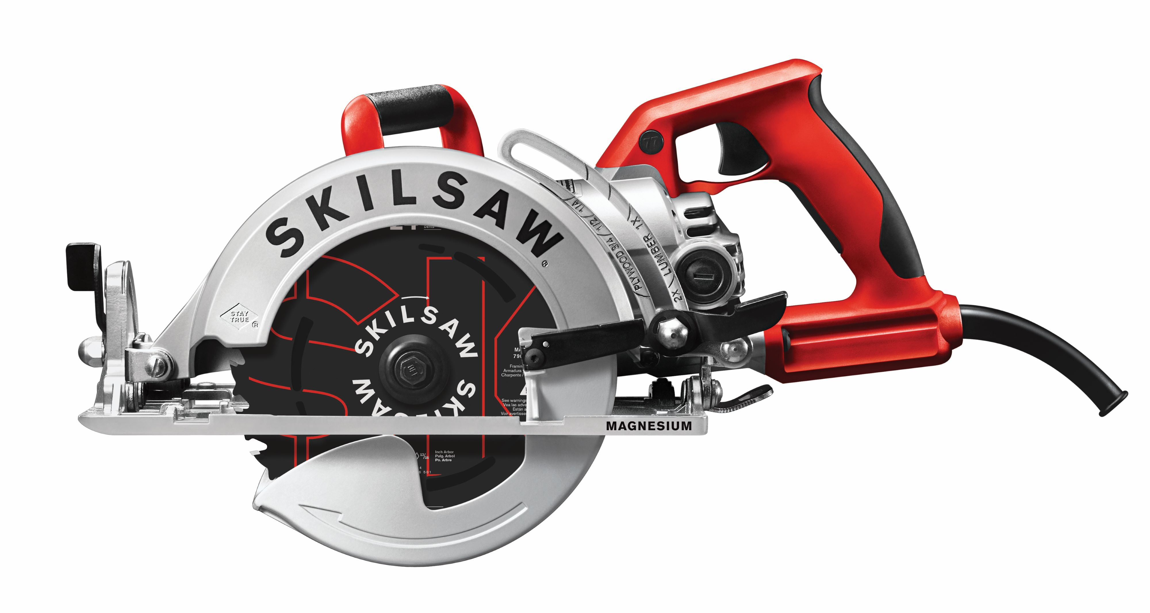 SKIL SPT77WML-01 15 Amp Corded Magnesium Worm Drive Circular Saw (Red, 7.25 in) gh89o