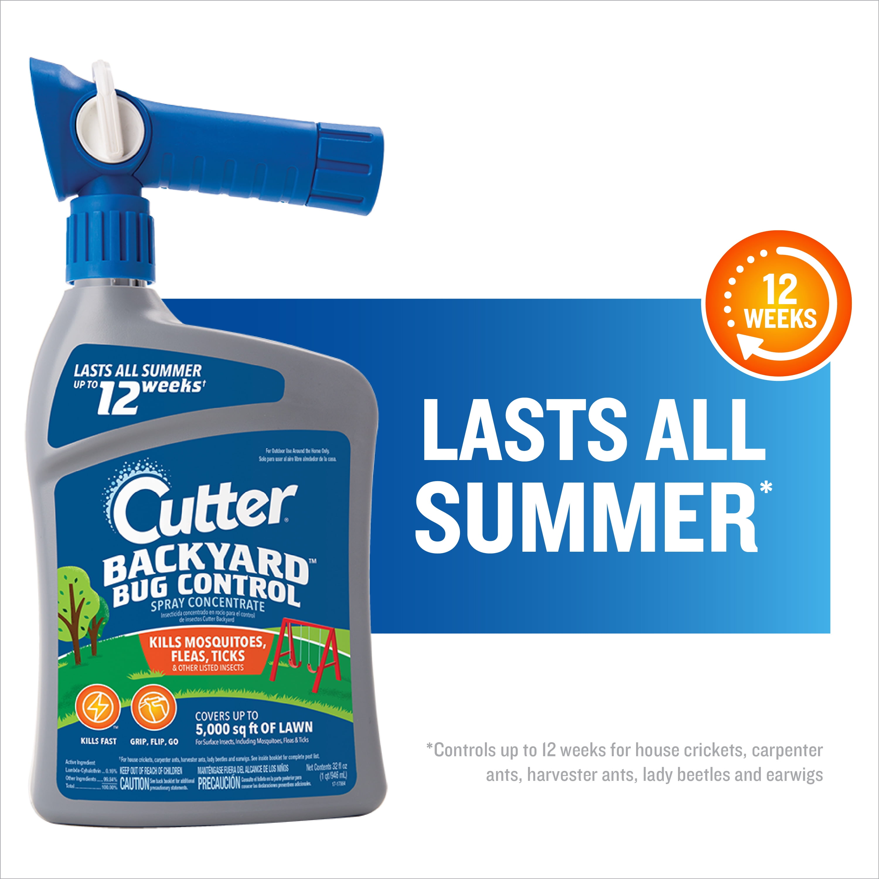 Cutter Backyard Bug Control Outdoor Insect Killer Spray (2 Pack, 32 fl oz) r6w6n