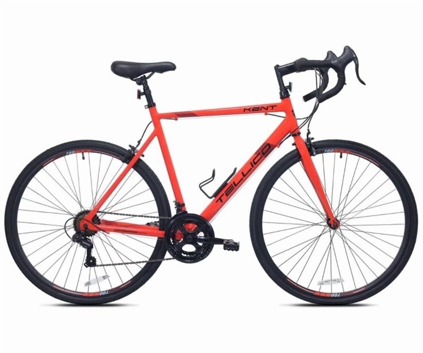 Kent Bicycles Tellico Adult Road Bike, Lightweight Aluminum Frame, 21-Speed Drivetrain (Red, 28 in) vnp4l