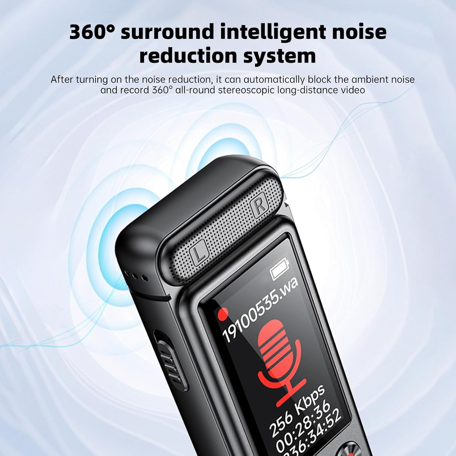 Samovi Digital Voice Recorder, 32GB Voice Activated Audio Recording Device with MP3 Player and Noise Reduction (Black, 32GB) t3mtj