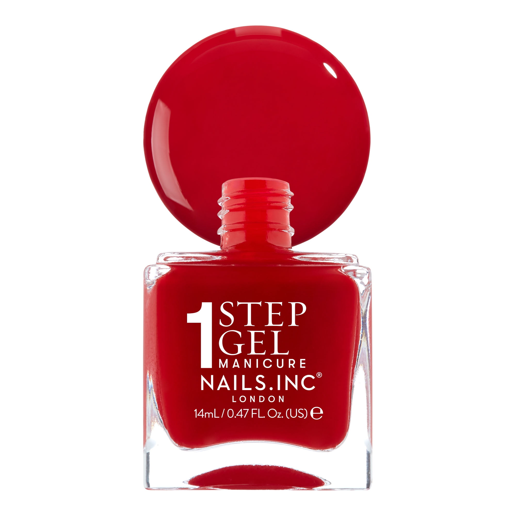 Nails Inc It's Topless Gel-Like Nail Polish, 4-in-1 Base Coat & Treatment, Lipstick Red (Kendall, 0.47 oz) x7lcr