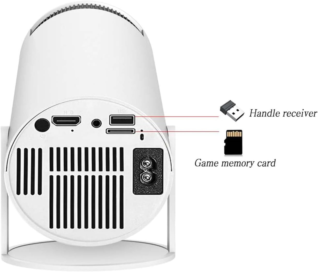 Kothab Retro Game Console Projector, 4K HD Portable Gaming System with 2 Wireless Controllers (1 Unit) c4qs9