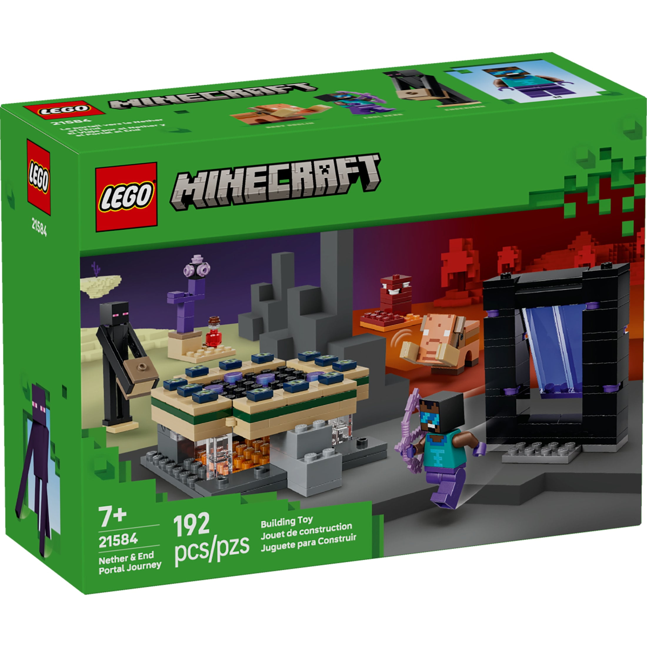 LEGO Minecraft Nether & End Portal Journey Building Set (192 Pieces) 894oa