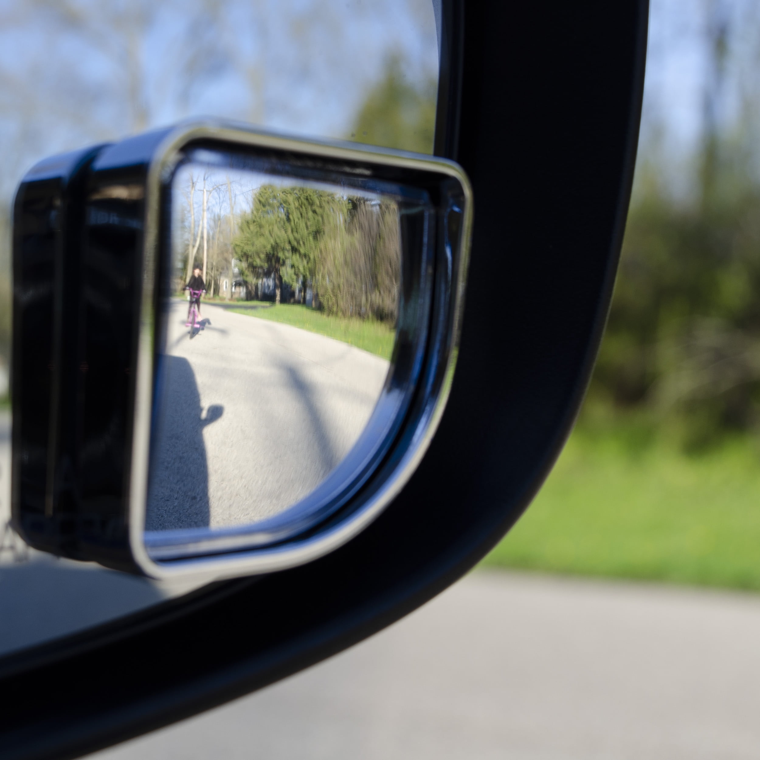 Auto Drive Quarter-Round Adjustable Blind Spot Mirror (Silver, 2-Pack) t49ot