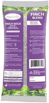Happy Wings Finch Blend Wild Bird Food, Sunflower Hearts and Nyjer Seed Mix (3 Pack, 14 oz each) 8cu6p