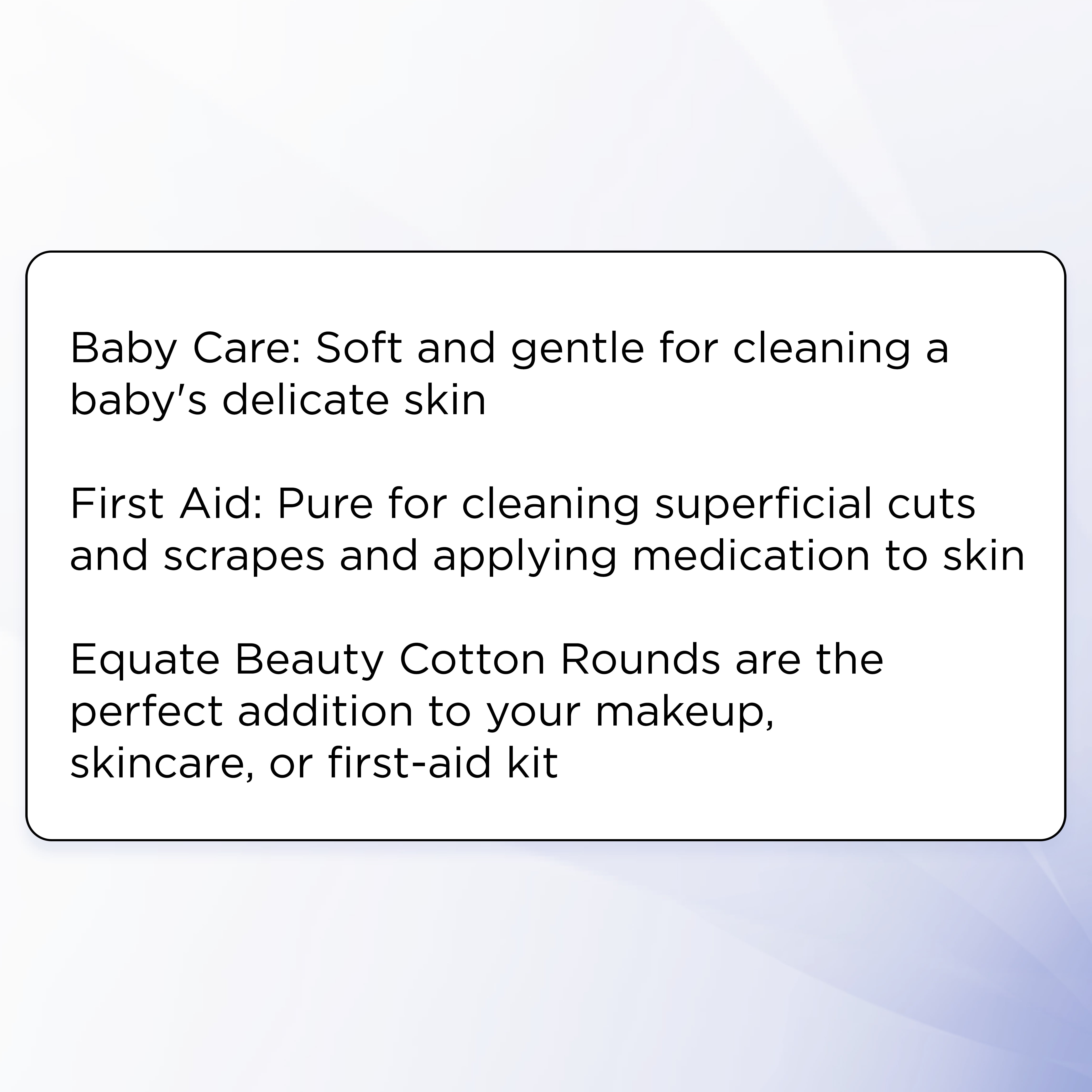 Equate Beauty Natural Cotton Rounds for Skincare and Makeup Removal (100 Count) rdi73