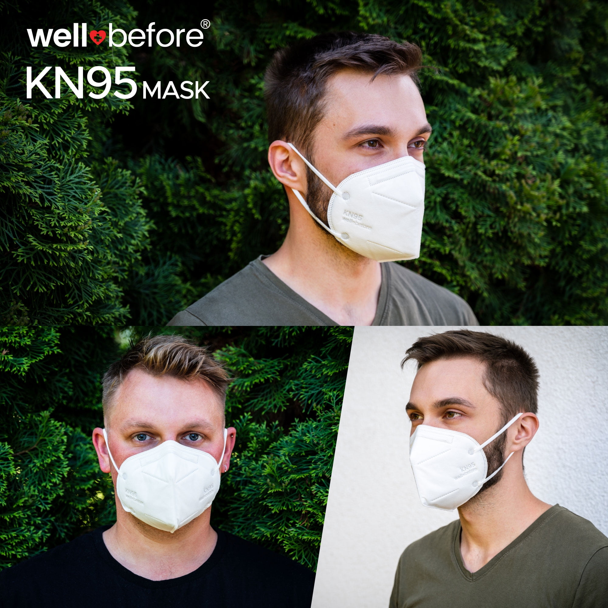WellBefore KN95 Face Mask 5-Layer Protective Respirator (White, 10 Pack, Small) sndyw