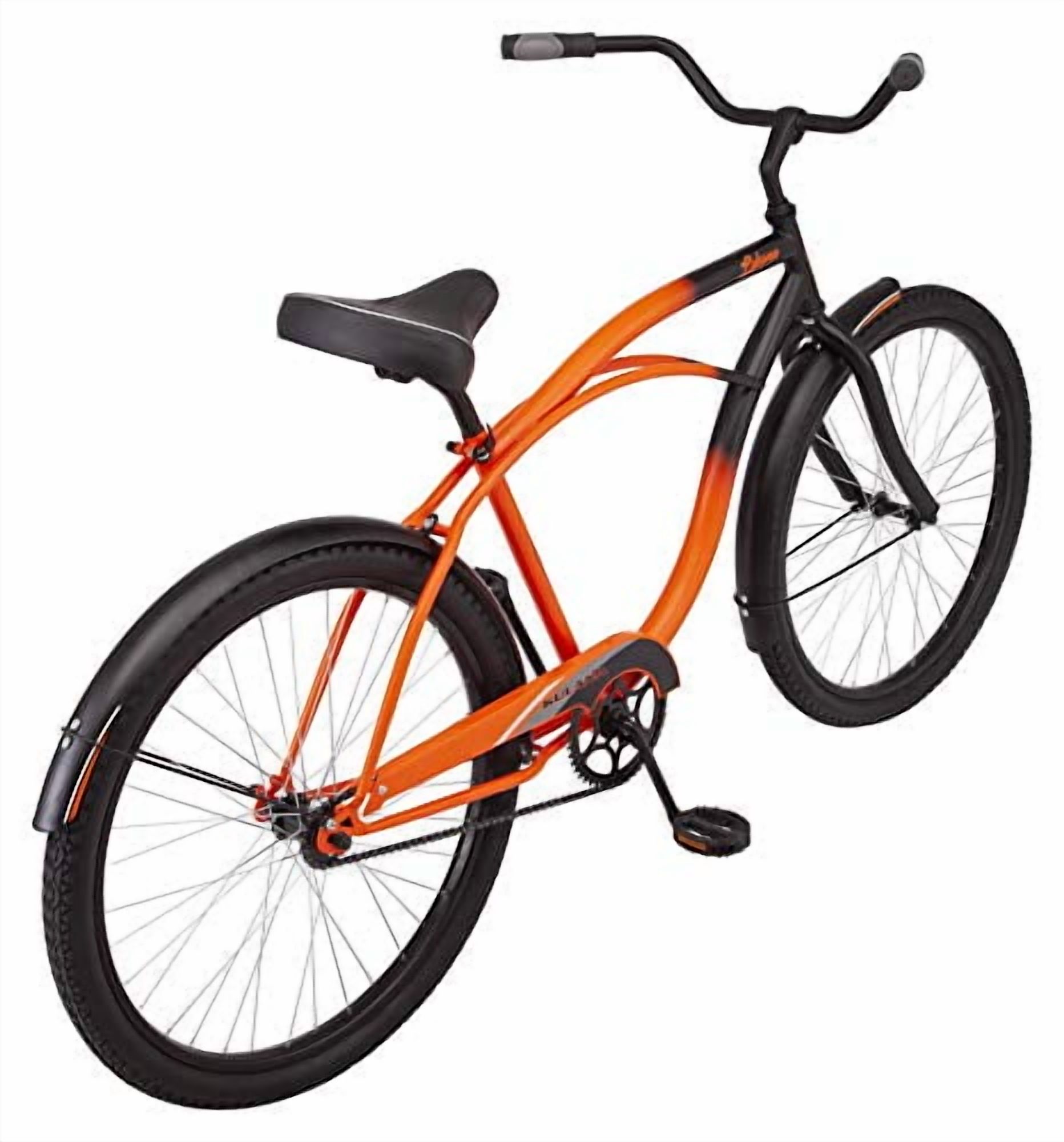 Kulana Lakona Shore Adult Beach Cruiser Bike, Single Speed, Durable Steel Frame (Orange and Black, 26 in Wheels) zp5mo