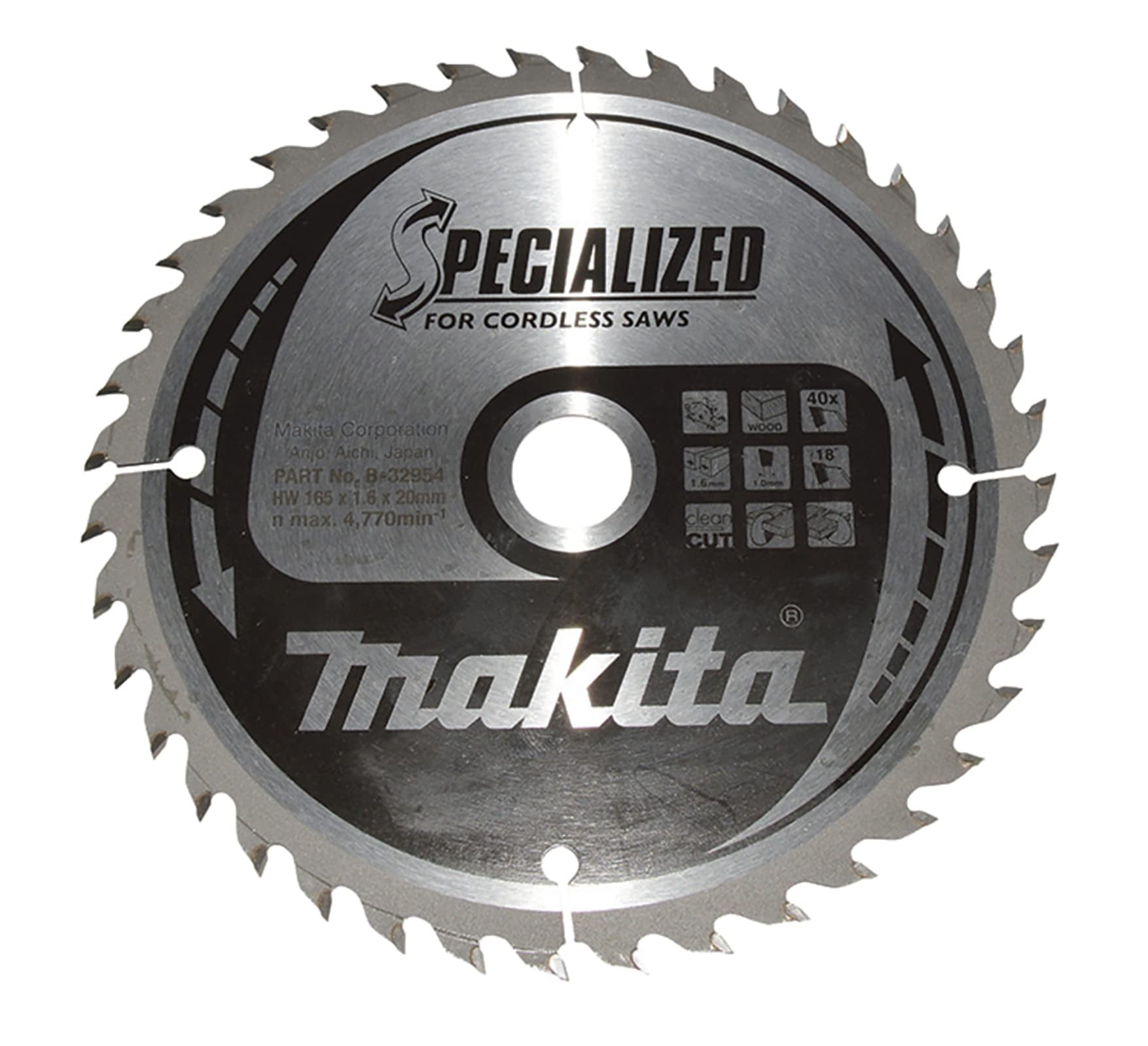Makita Specialized Cordless Saw Blade (6.5 in, 40T) 1b8l9