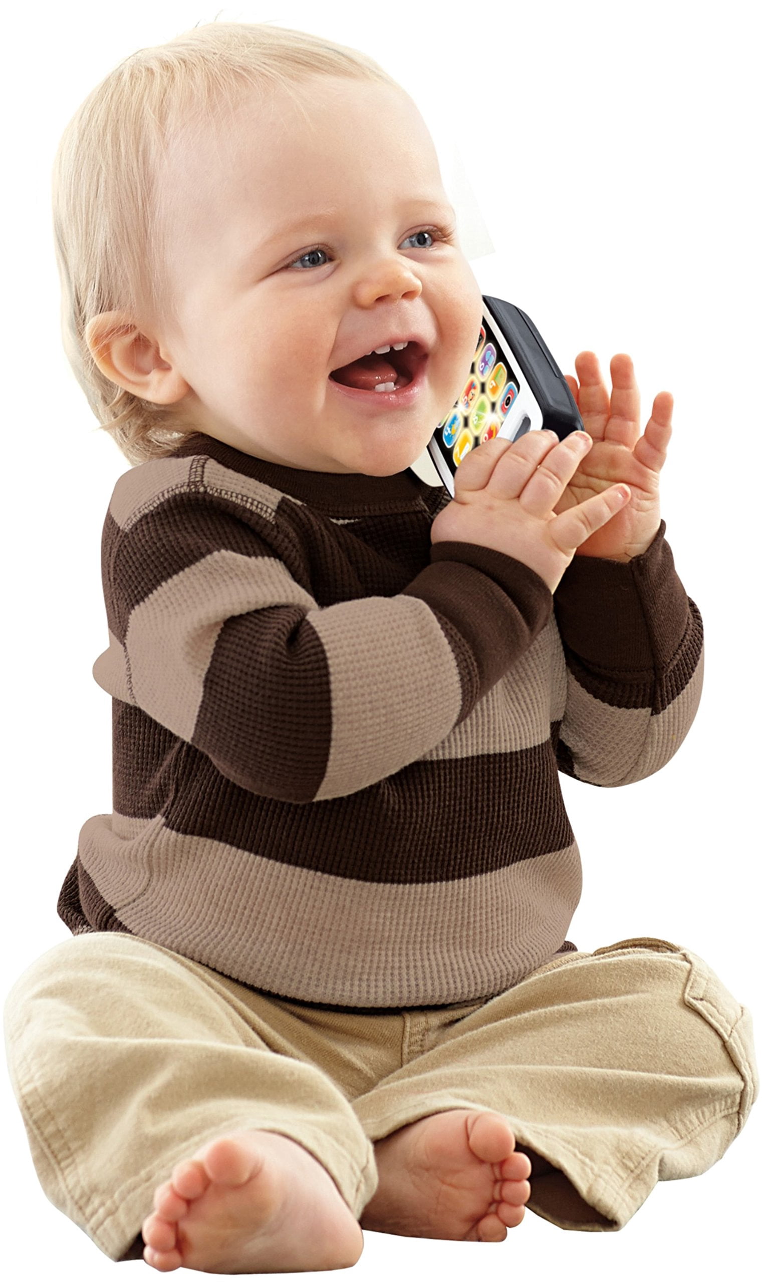 Fisher-Price Laugh & Learn Smart Phone, Interactive Educational Toy for Toddlers (White, 1.6 in x 8.2 in x 4.4 in) mau1u