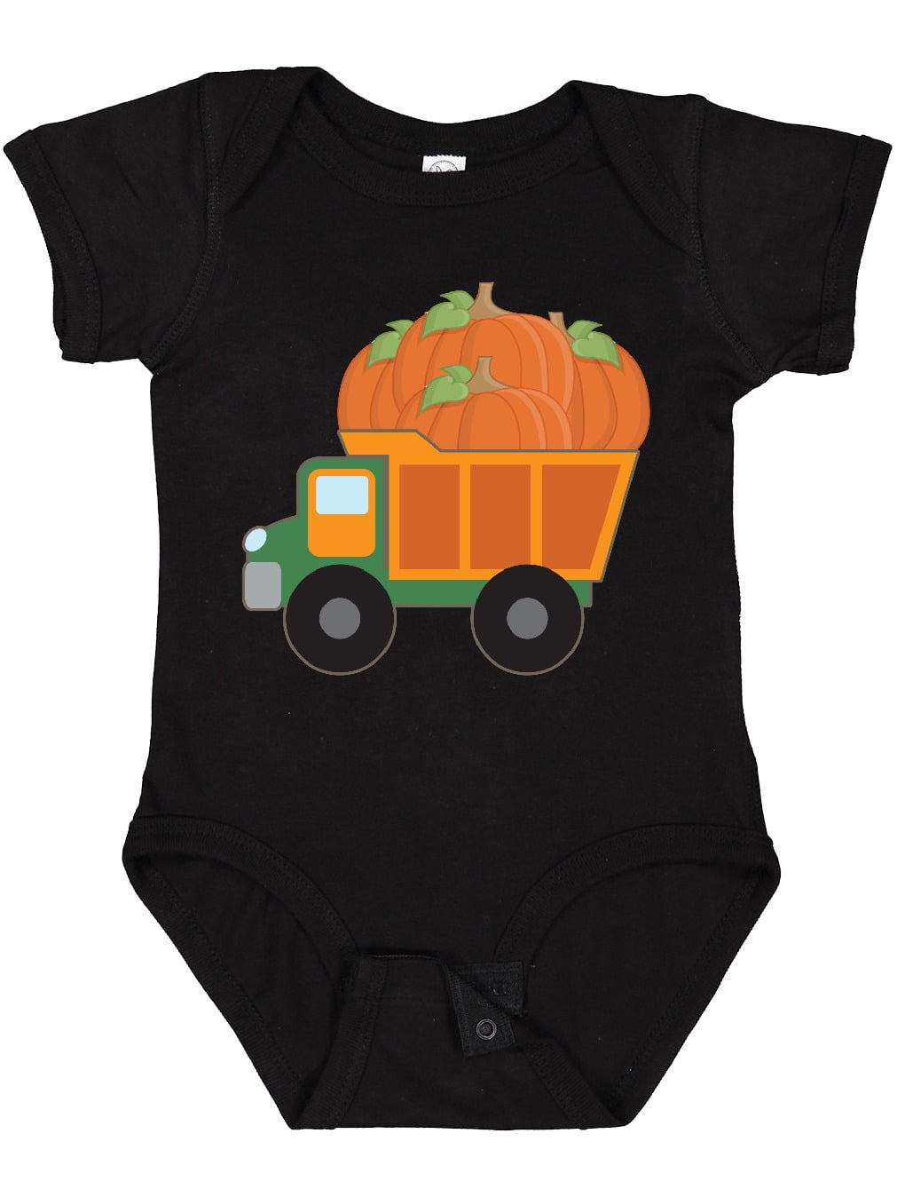 Inktastic Pumpkin Truck Thanksgiving Halloween Baby Bodysuit (Black, 6 Months) 33vr6