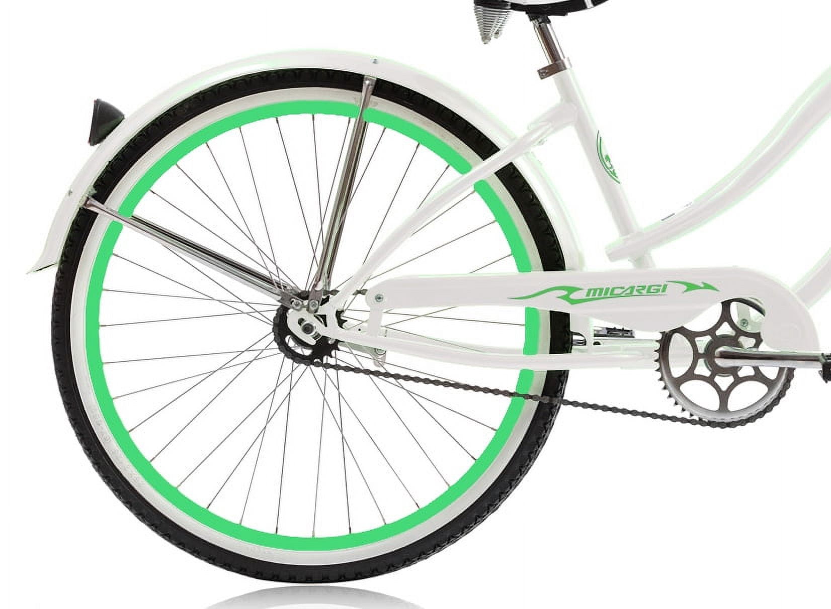 Micargi ROVER GX Beach Cruiser Bike (White, 26 in) 61352