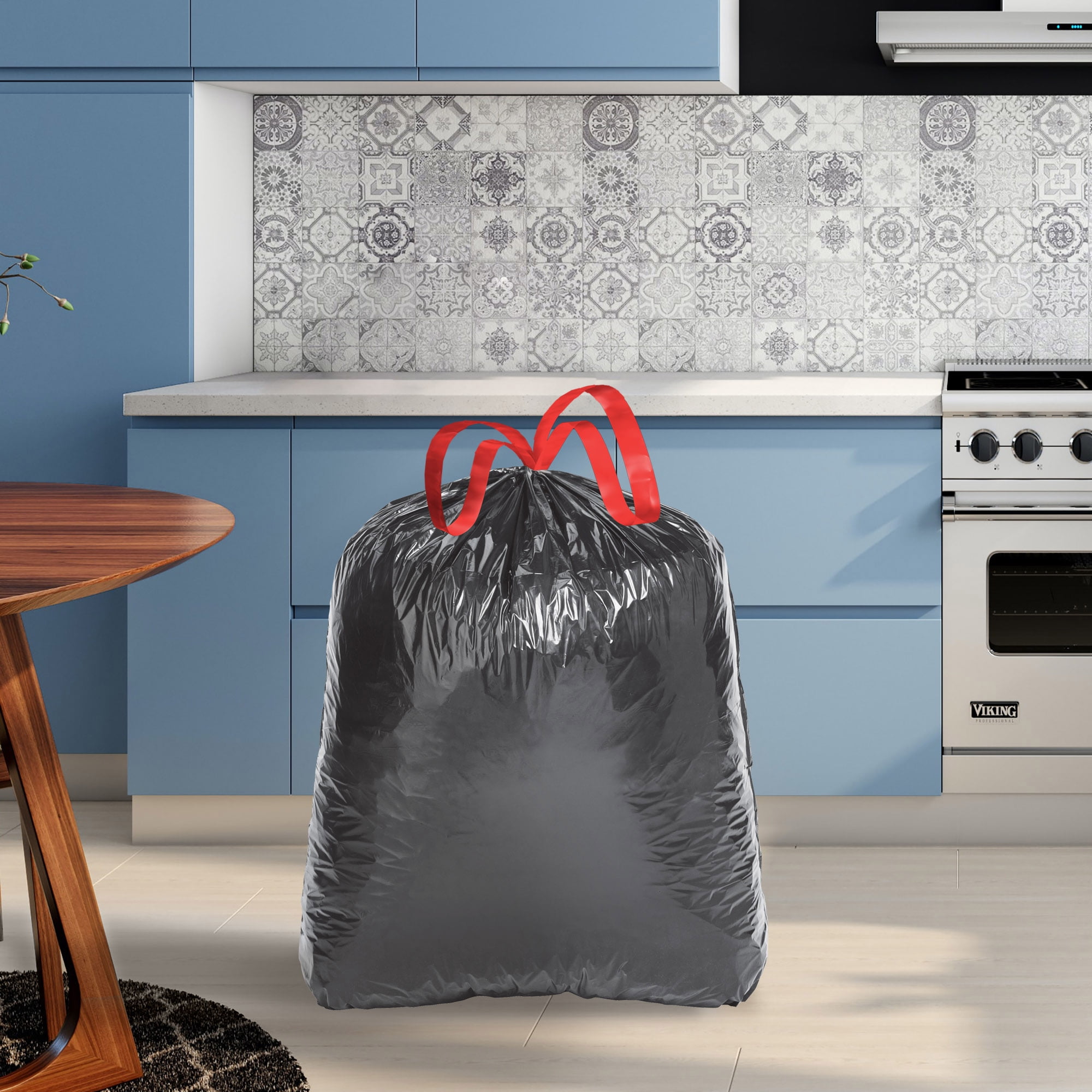 Husky Large Trash Bags, Heavy-Duty Drawstring Kitchen Liners (Black, 30 Gallon, 80 Count) raa6k