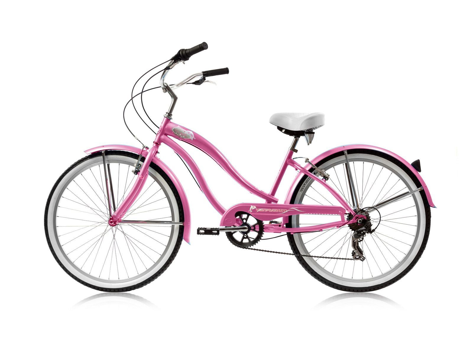 Wonder Wheels 26 in. Beach Cruiser Bicycle (7 Speed, Pink Rims) l51w2