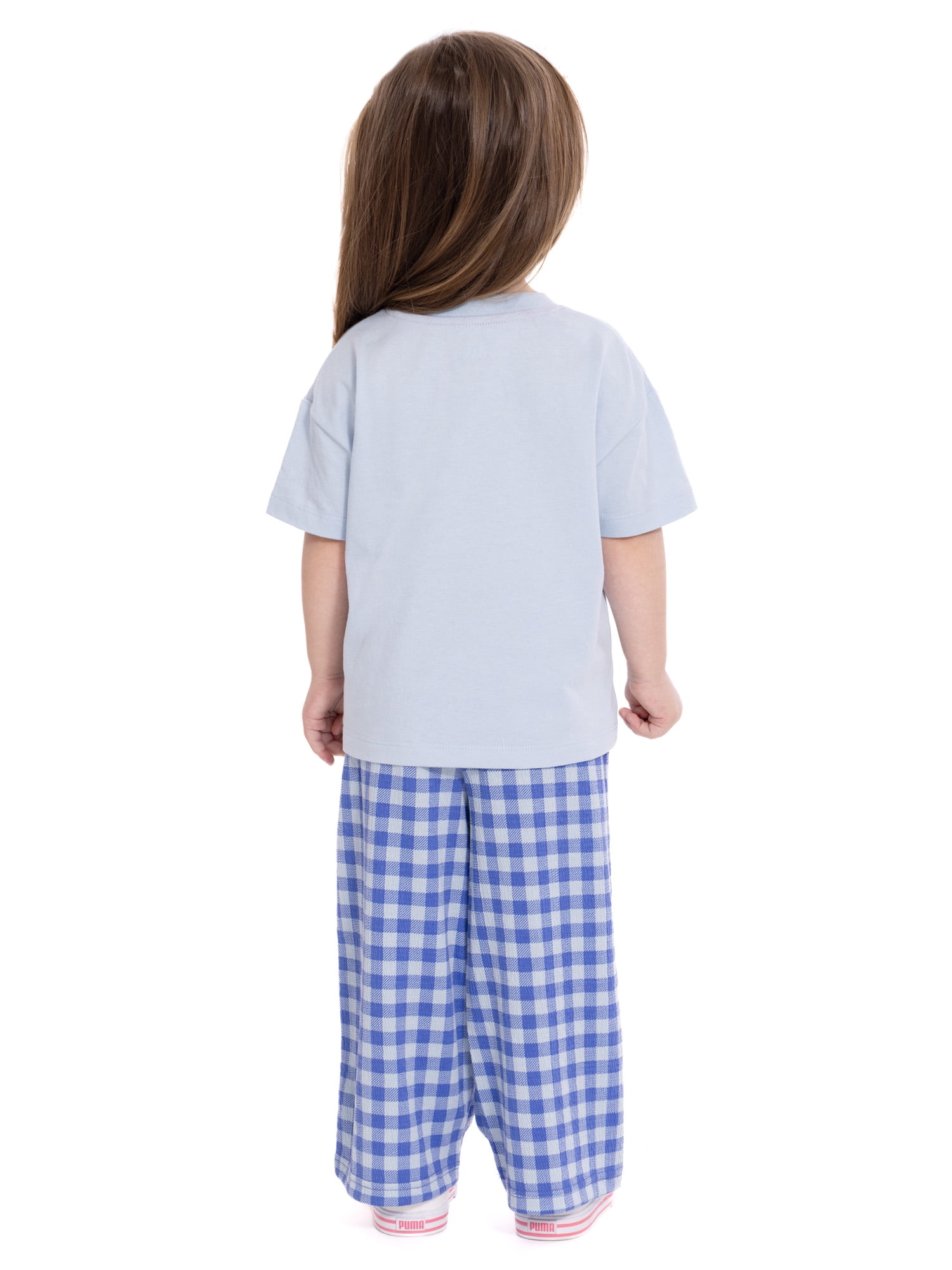 Bluey Toddler Girls Graphic Tee and Print Pants 2-Piece Outfit Set (Blue, 5T) n5vgg