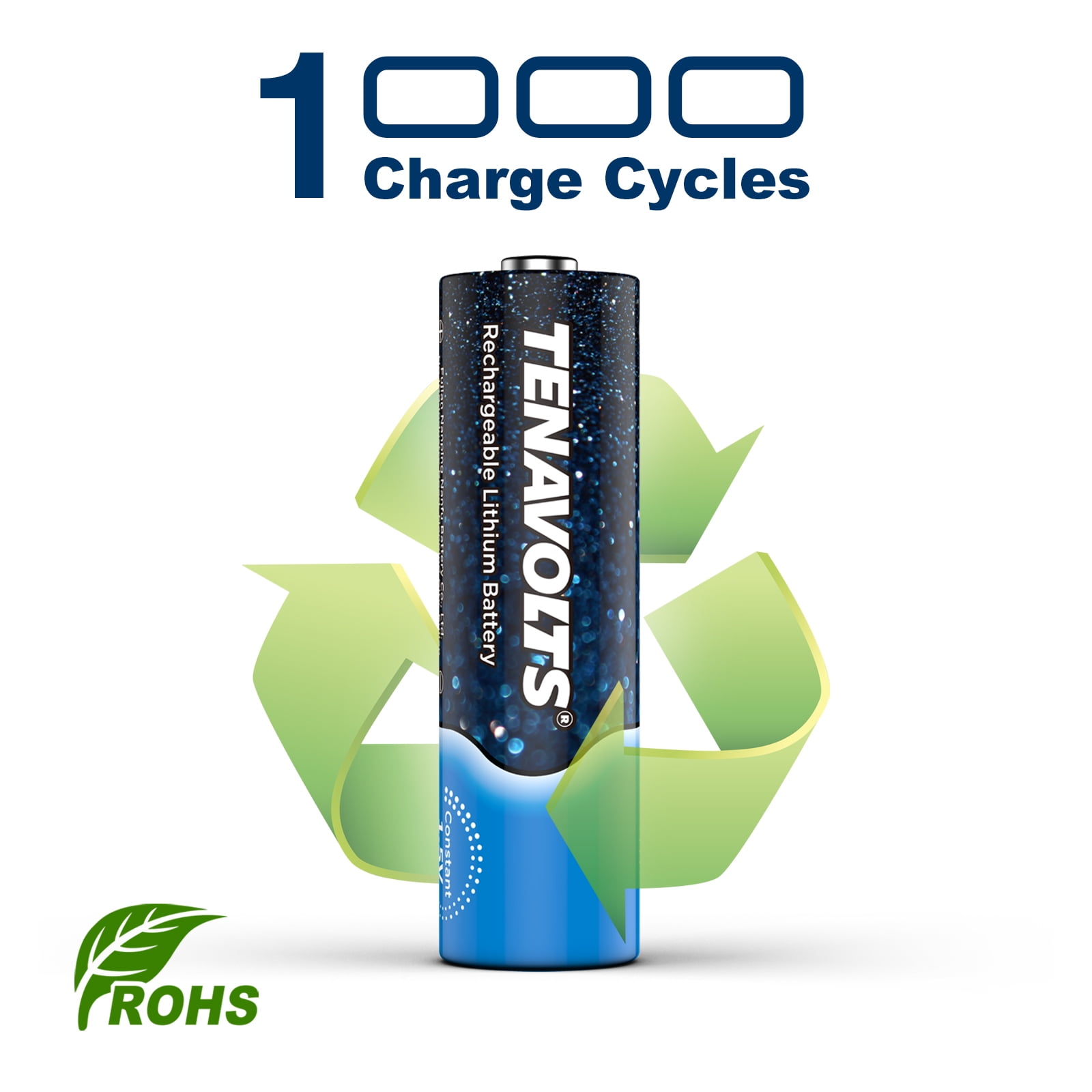 TENAVOLTS AA Rechargeable Lithium Batteries (1.5V Constant Voltage, 4 Pack) 3pa5k