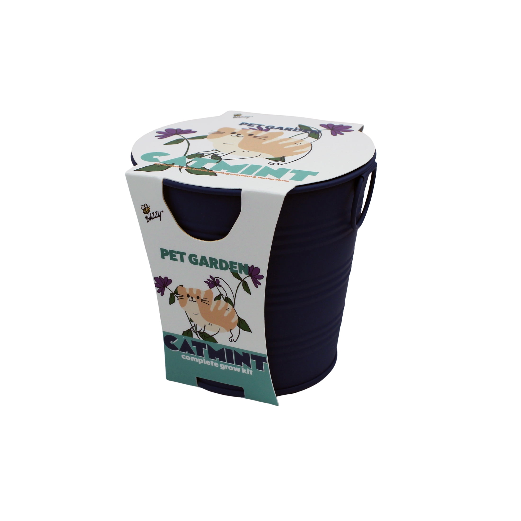 Buzzy Catmint Herb Garden Starter Kit with Metal Pail (1 Pack) 43un4