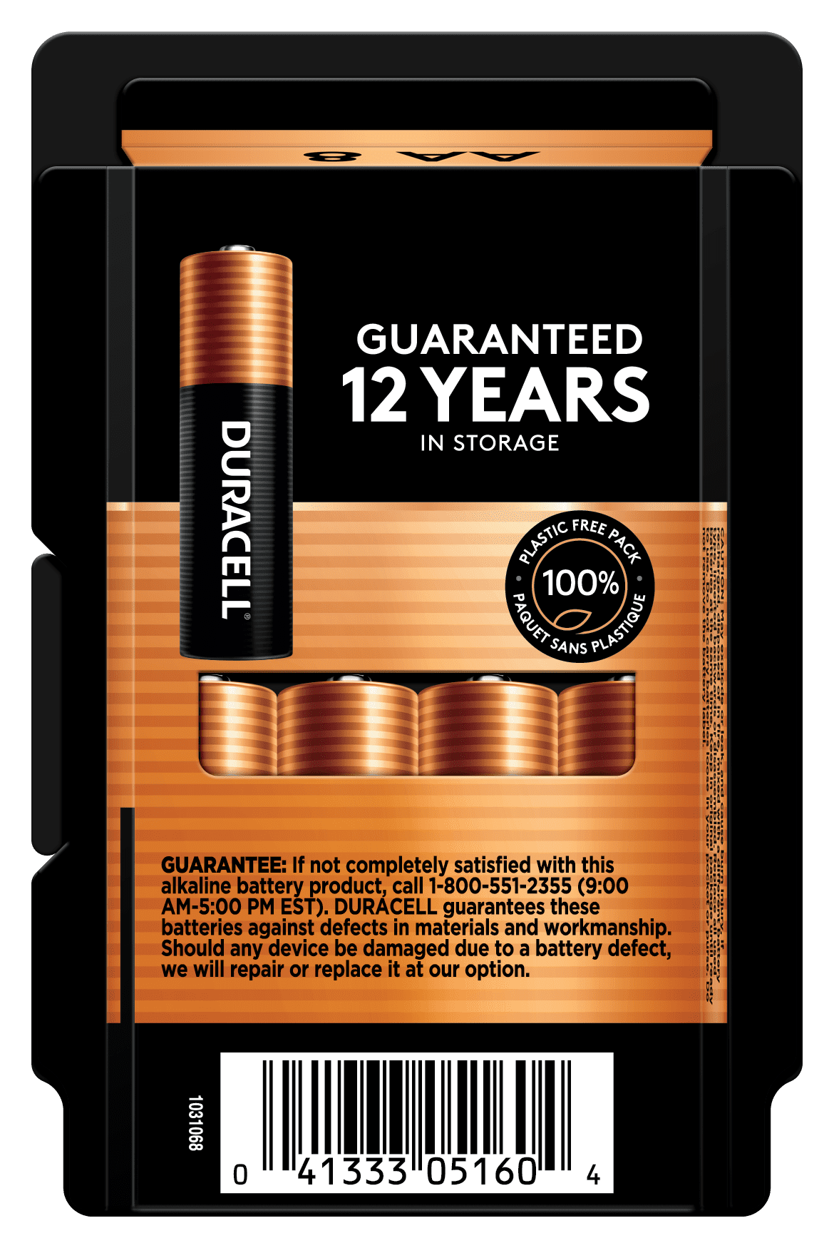 Duracell Coppertop AA Alkaline Batteries (Copper, 8 Pack) c6p1e