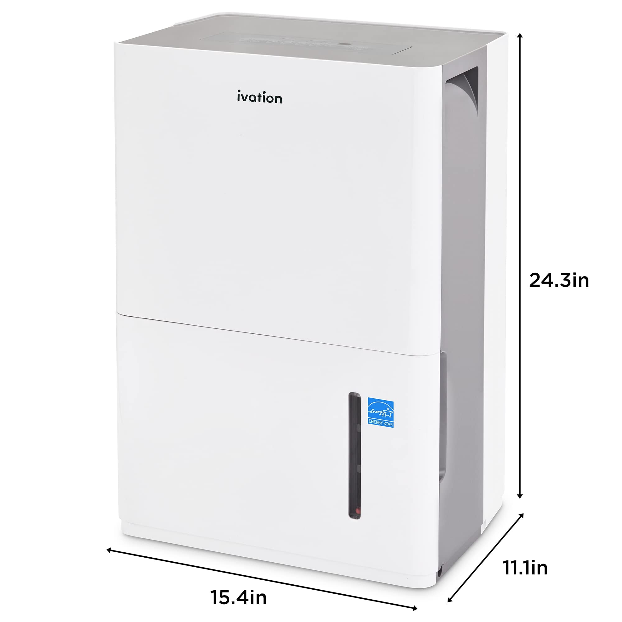 Ivation 4,500 Sq. Ft Energy Star Dehumidifier with Built-in Pump and Humidity Control (White, 50 Pint) ilc84