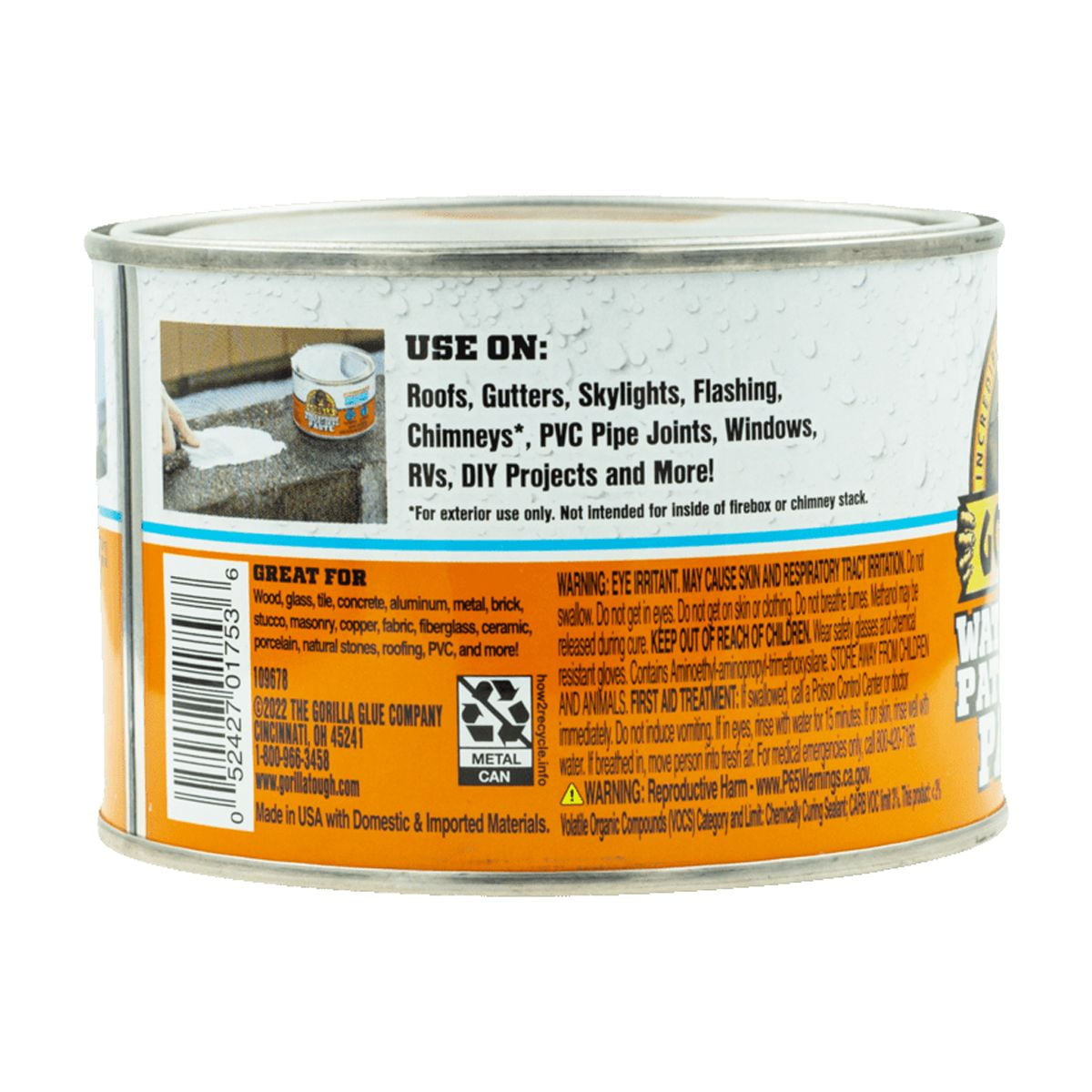 Gorilla Waterproof Patch and Seal Paste, Heavy-Duty Adhesive Sealant (White, 16 oz) ephwe